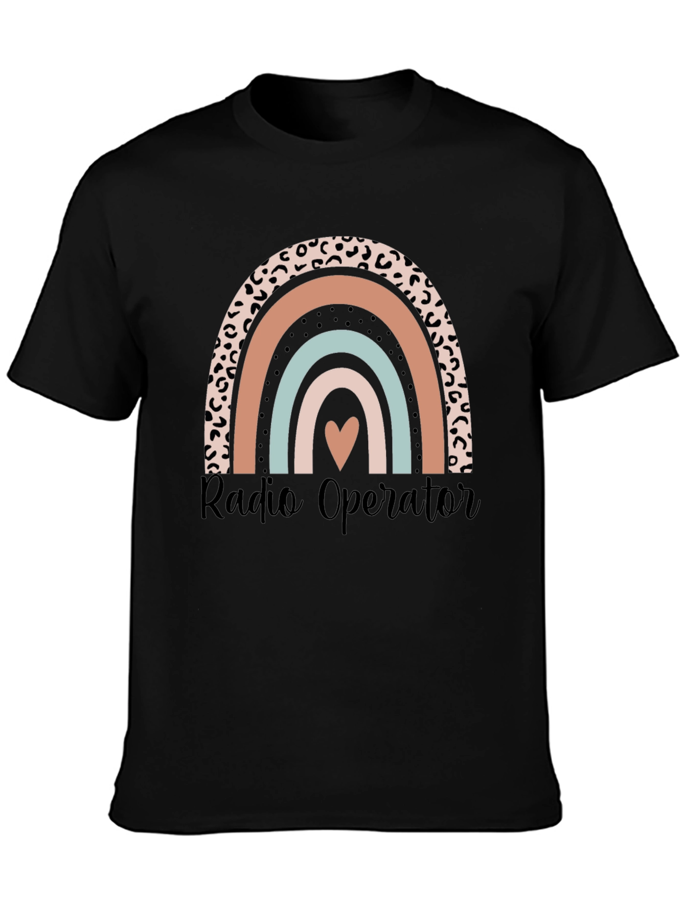 Radio Operator Rainbow Graphic Tee - Black