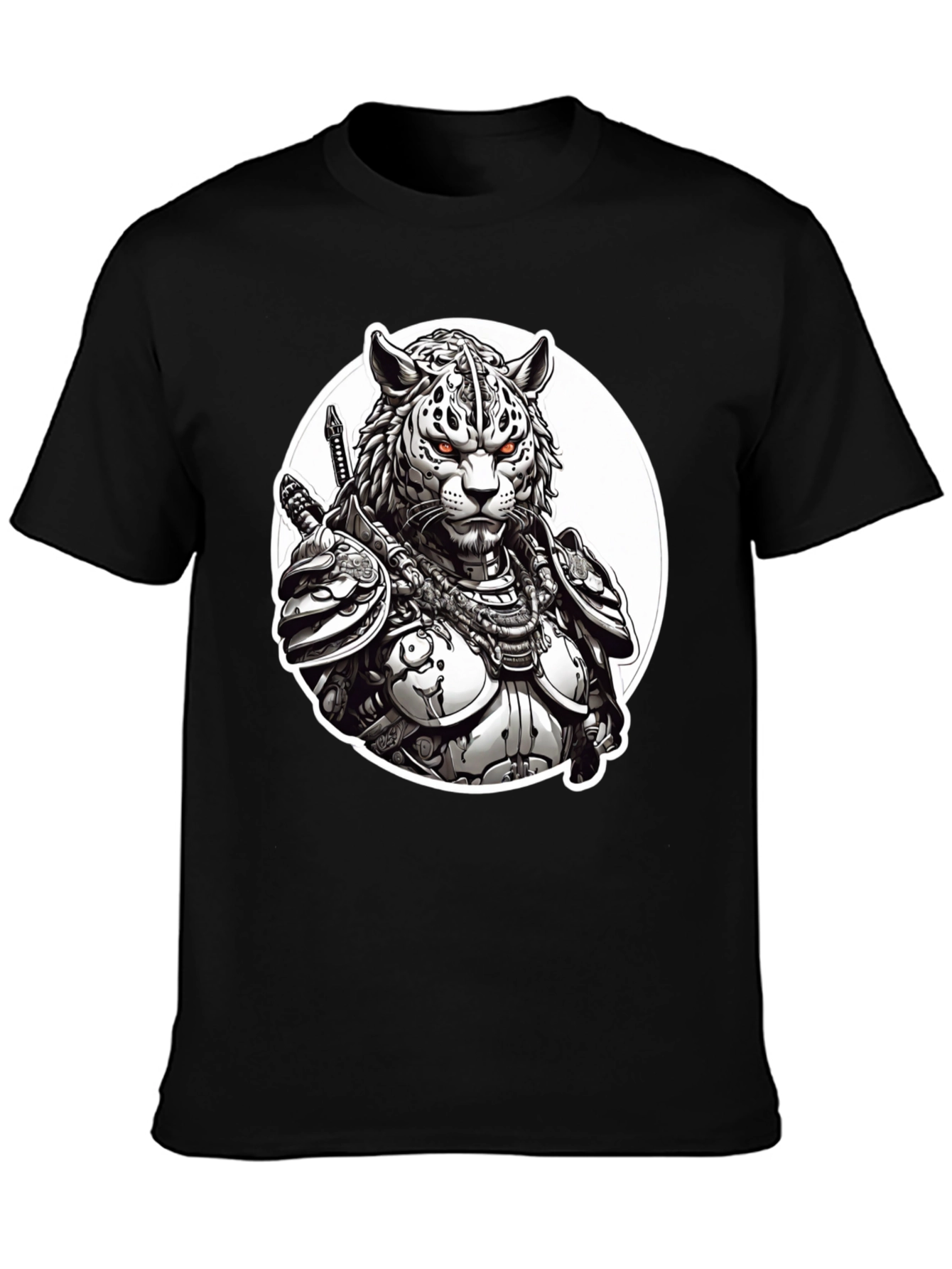 Tiger Samurai Black T-Shirt