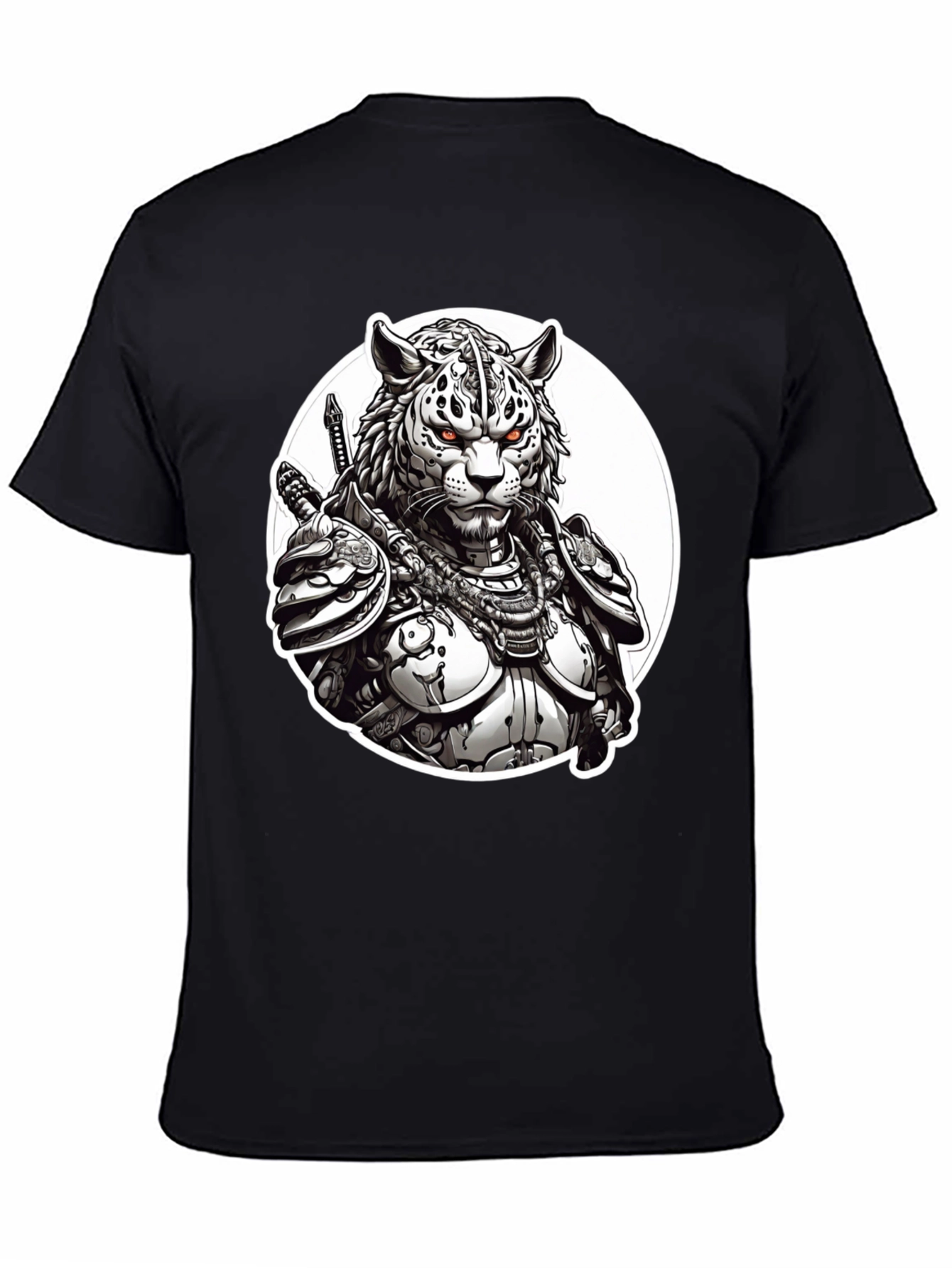 Tiger Samurai Black T-Shirt