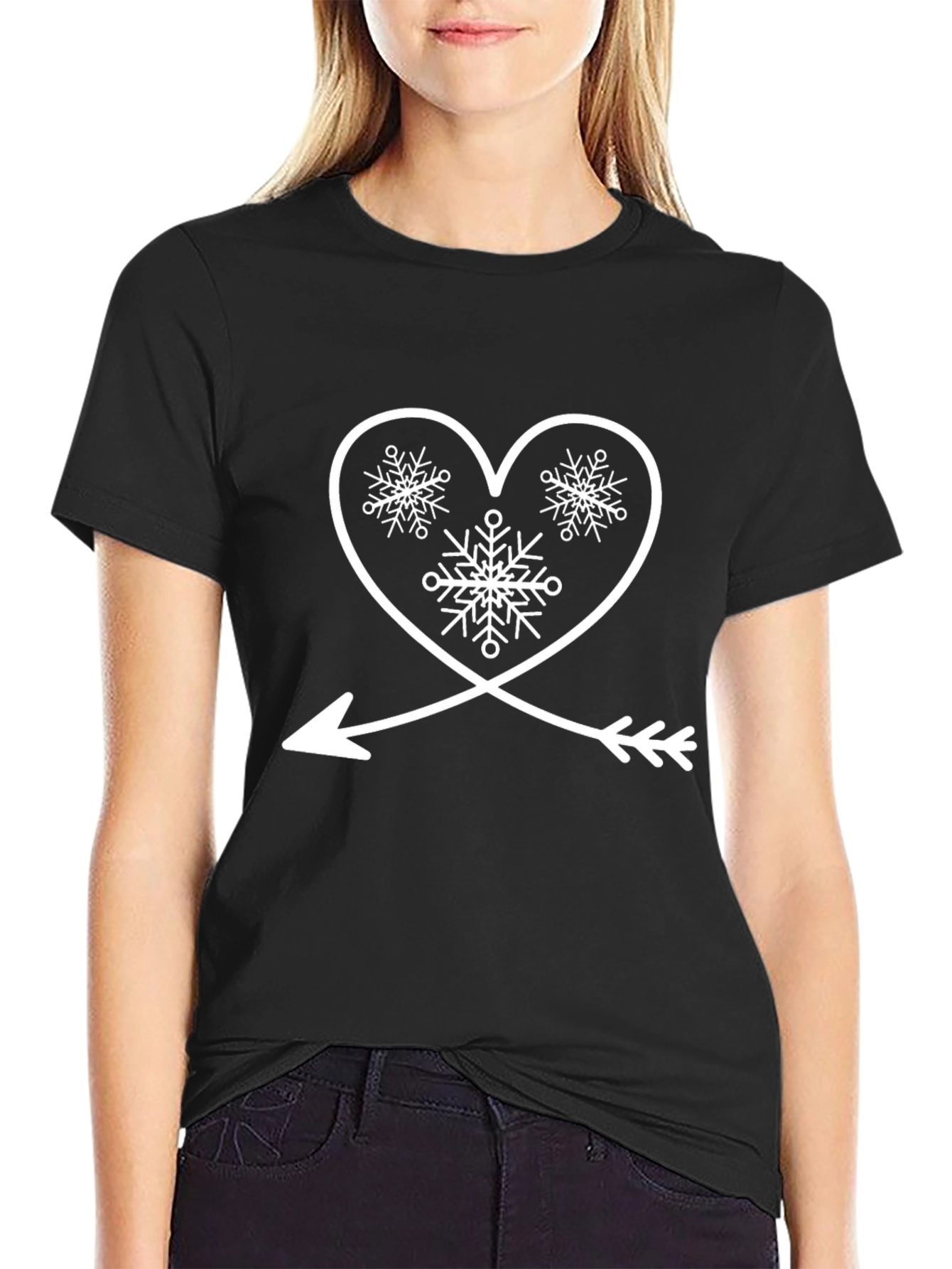 Heart Arrow Snowflake Graphic Tee