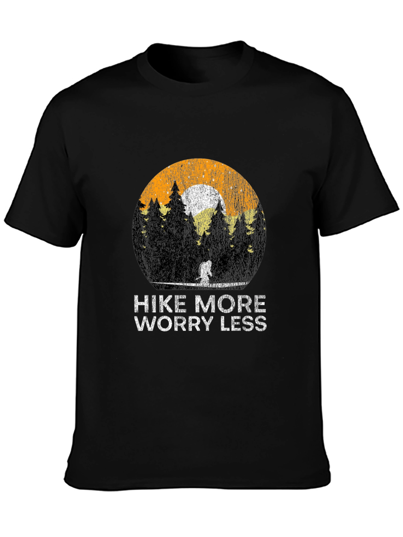 Hike More Worry Less Black T-Shirt