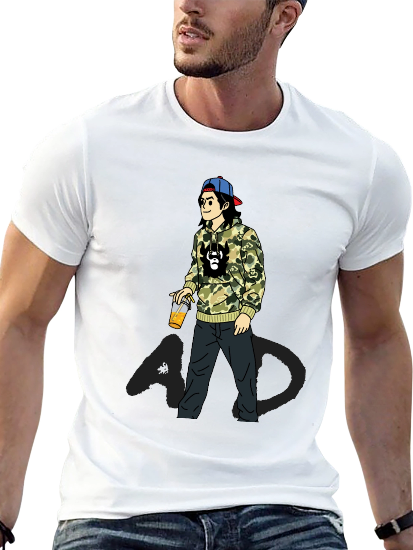 Cartoon Graphic Print T-Shirt