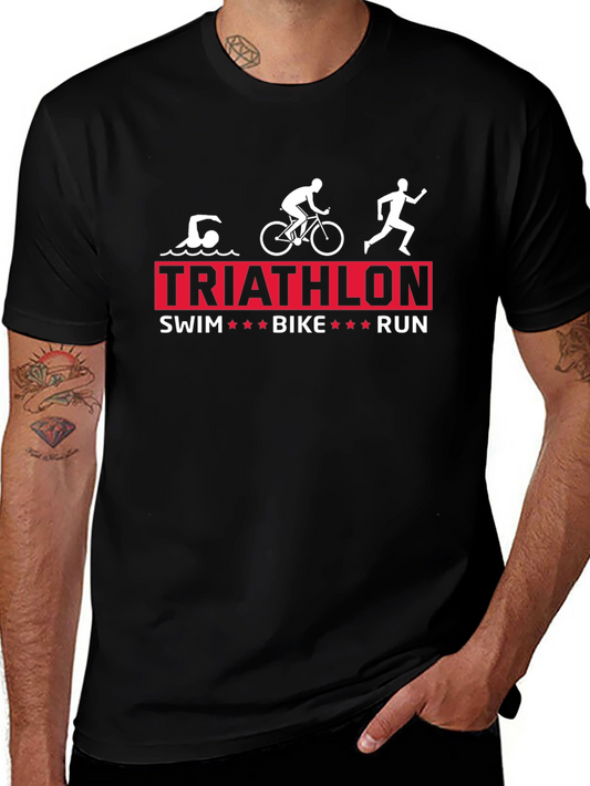 Triathlon Swim Bike Run Graphic T-Shirt