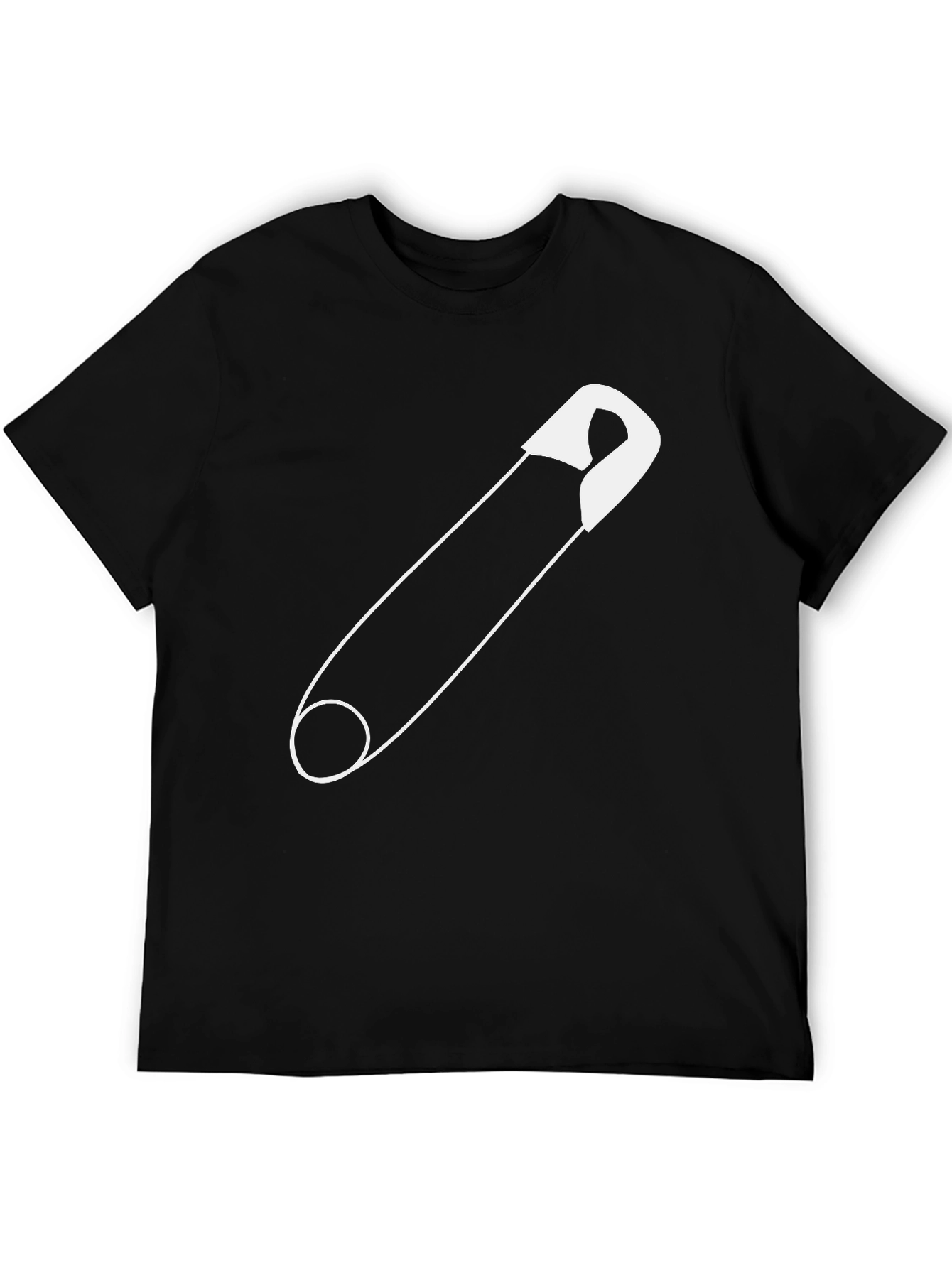 Safety Pin Graphic Tee - Unisex Black T-Shirt
