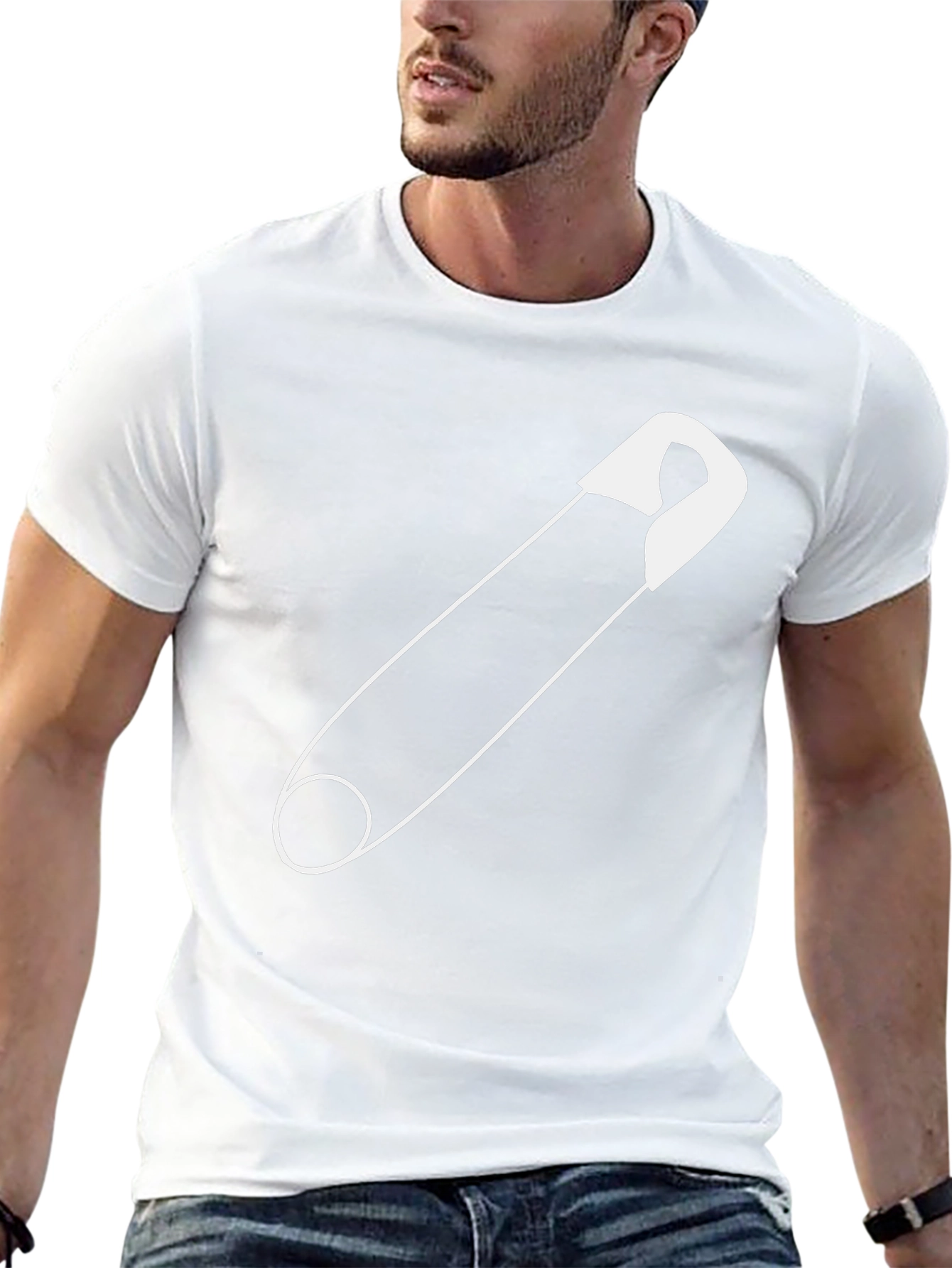 Safety Pin Graphic Tee - Unisex Black T-Shirt