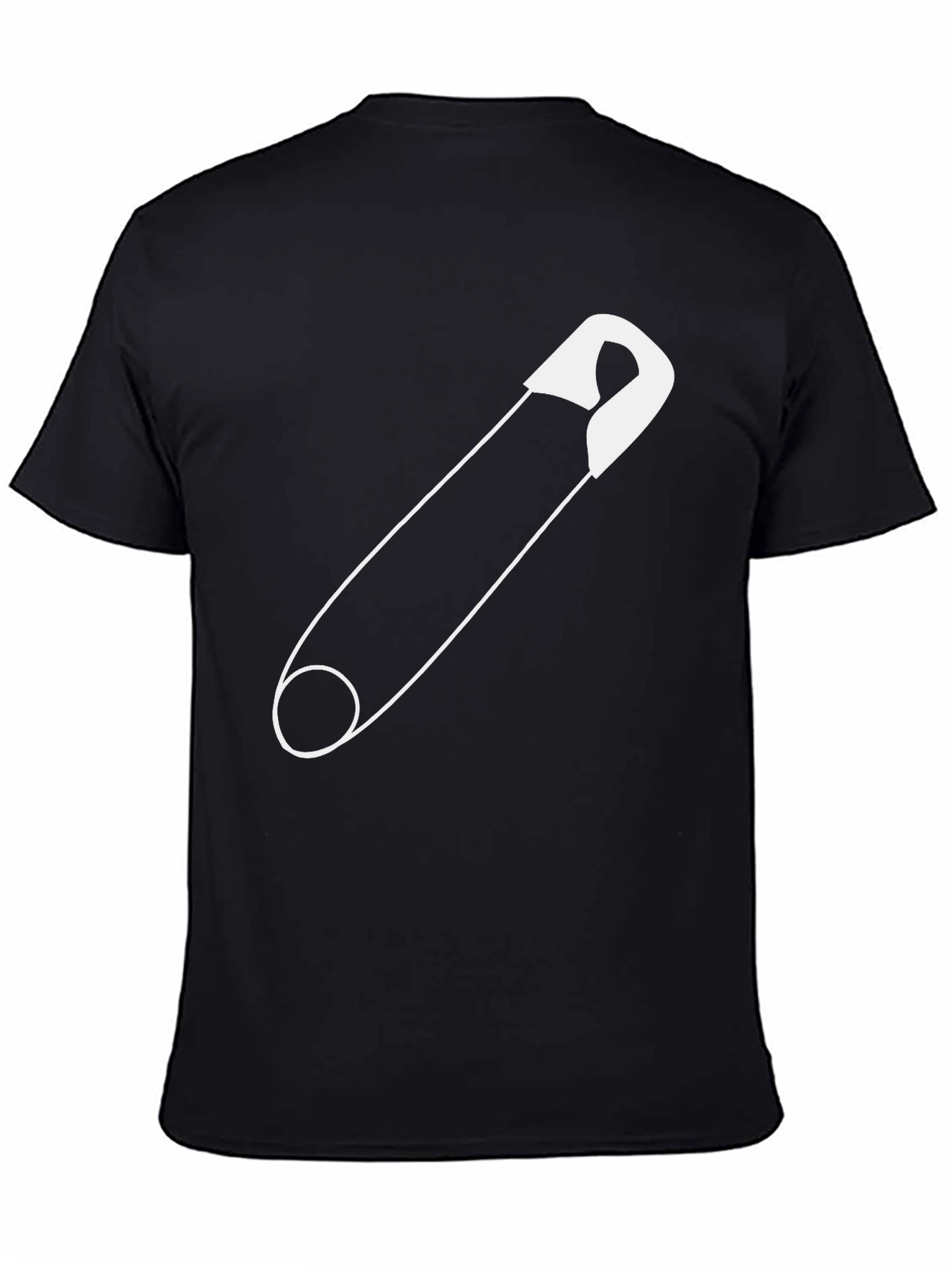 Safety Pin Graphic Tee - Unisex Black T-Shirt