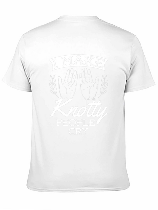 Knotty People Cry Graphic Tee - Black Cotton Shirt