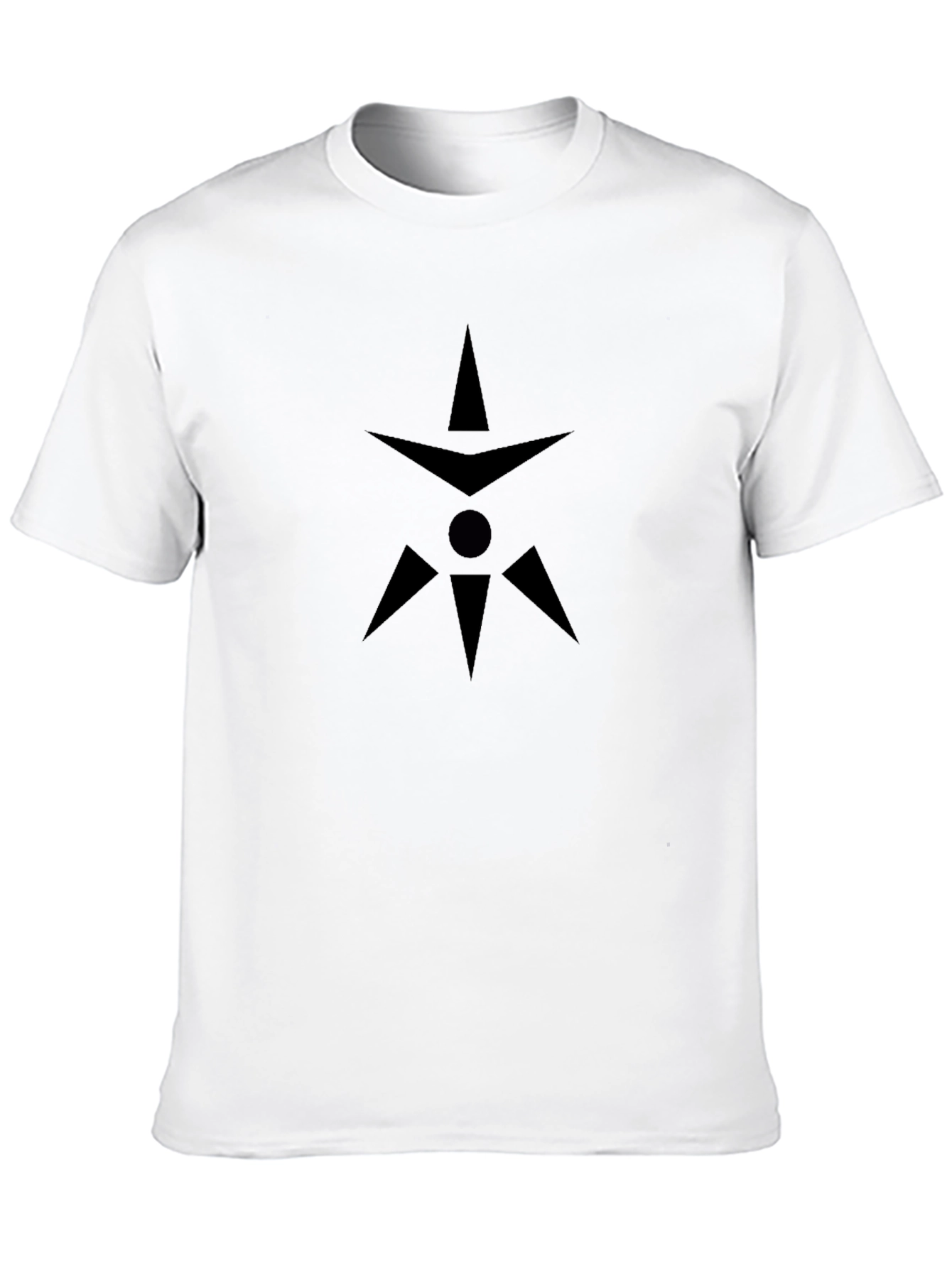 Mens Black Graphic Tee - Geometric Design
