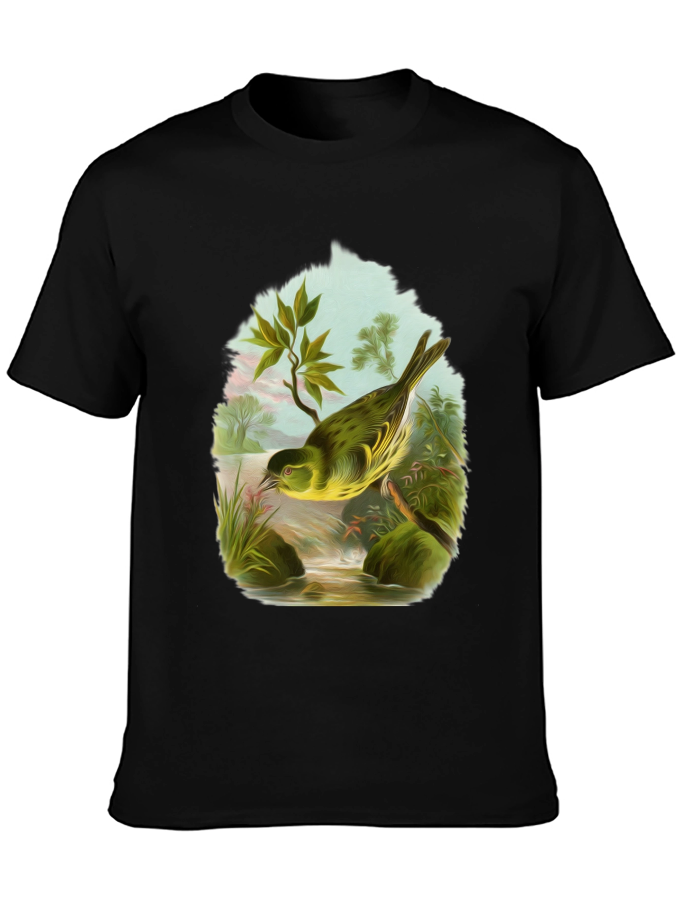 Bird Graphic Tee - Nature Lovers Black T-Shirt