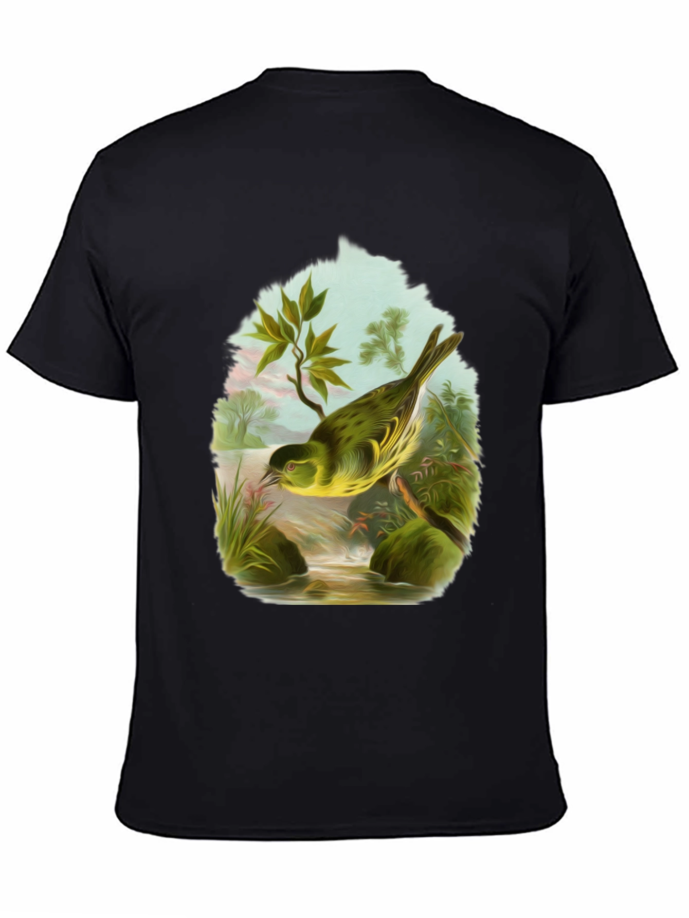 Bird Graphic Tee - Nature Lovers Black T-Shirt