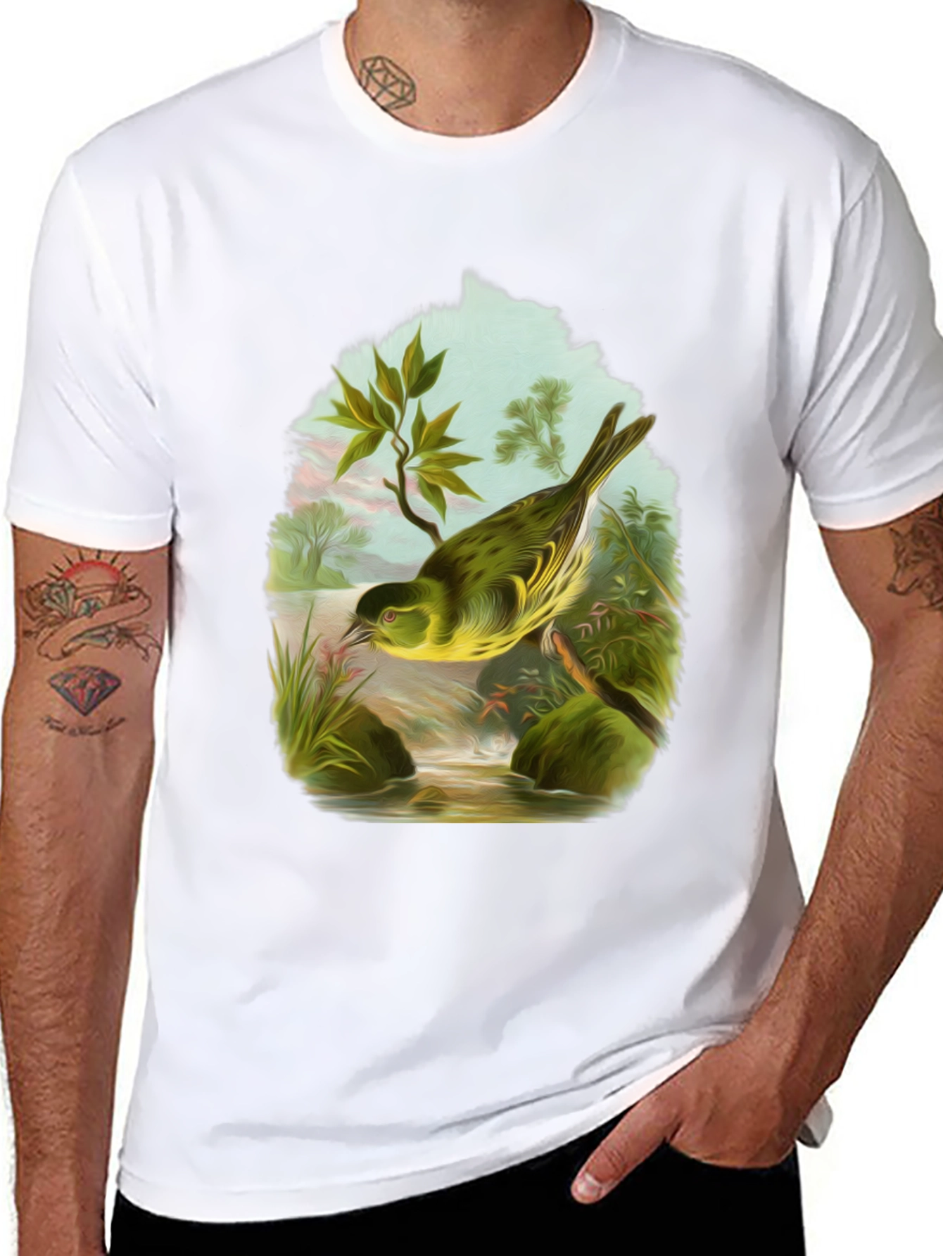 Bird Graphic Tee - Nature Lovers Black T-Shirt