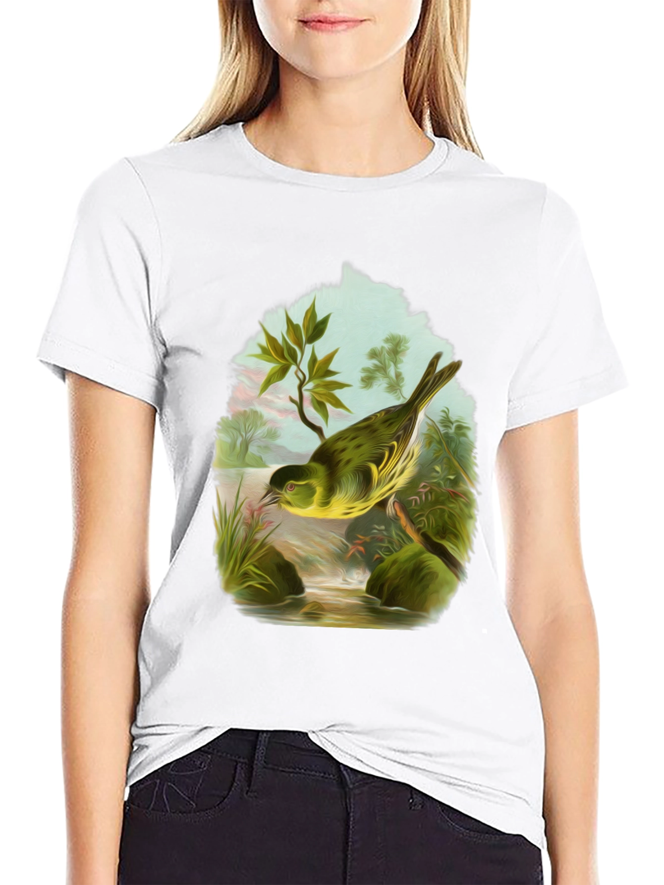 Bird Graphic Tee - Nature Lovers Black T-Shirt