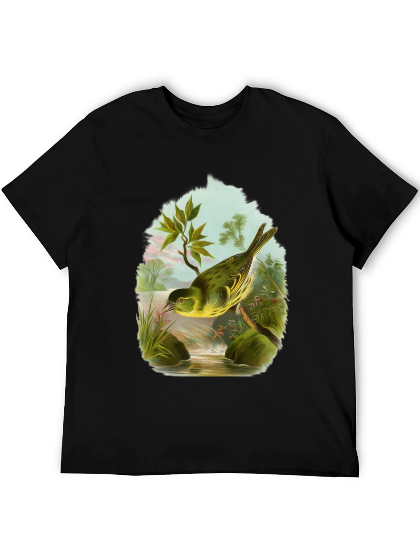 Bird Graphic Tee - Nature Lovers Black T-Shirt