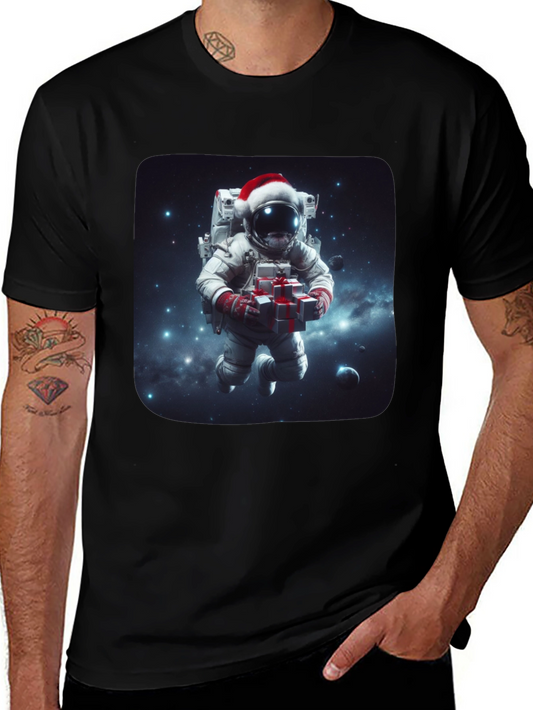 Festive Astronaut T-Shirt - Holiday Space Gift