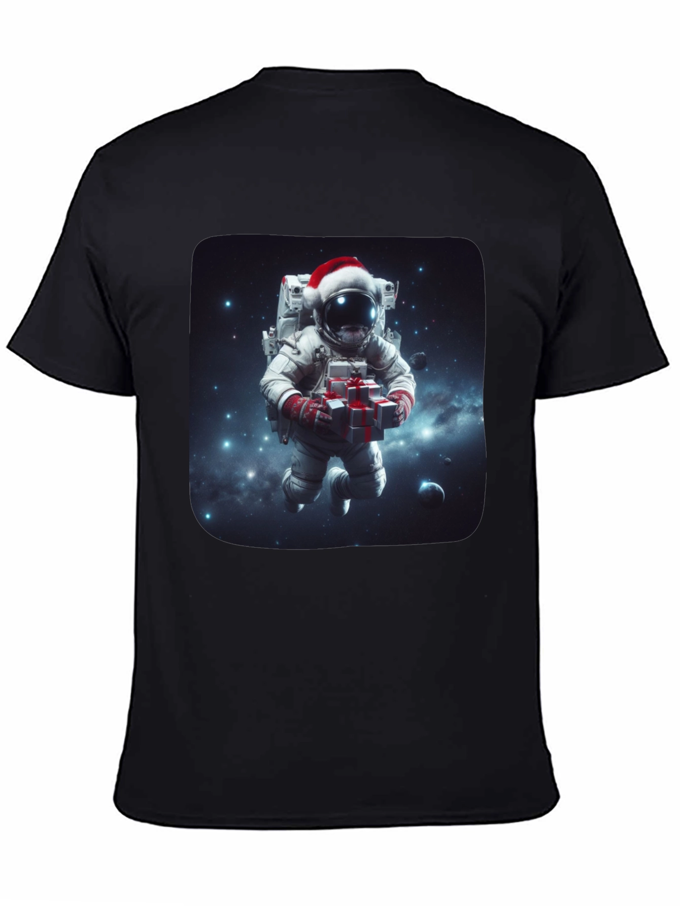 Festive Astronaut T-Shirt - Holiday Space Gift