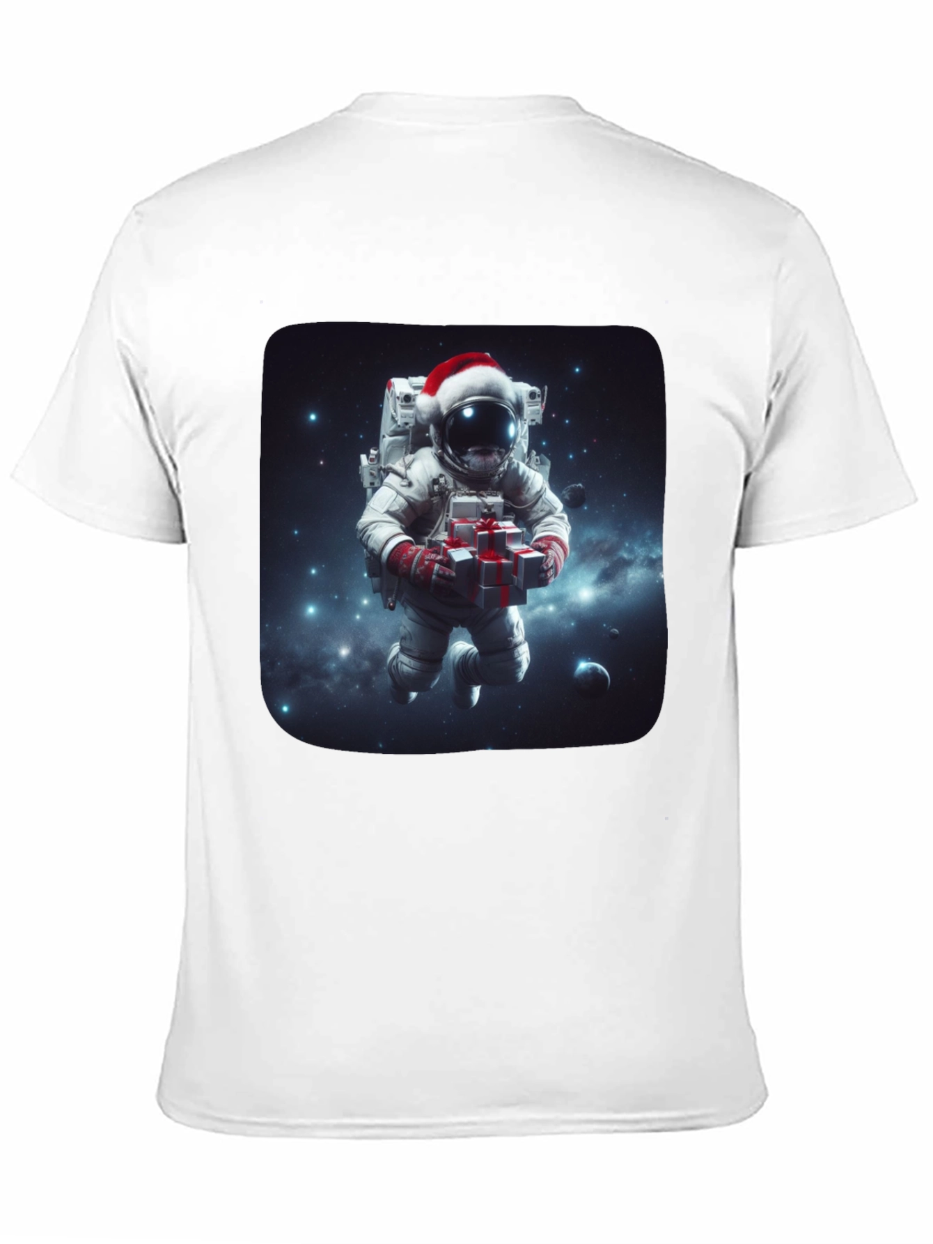 Festive Astronaut T-Shirt - Holiday Space Gift