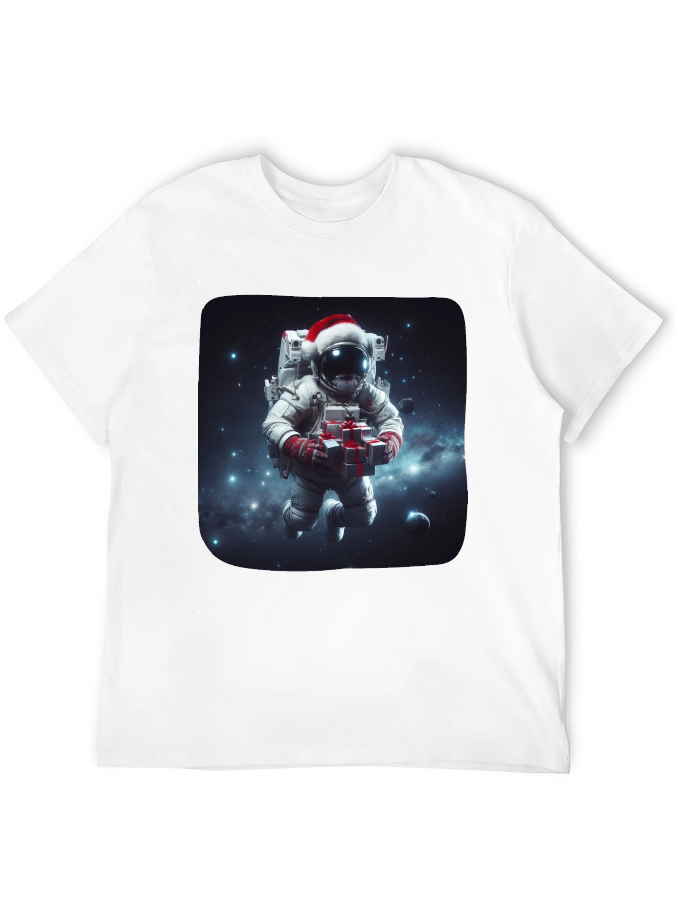 Festive Astronaut T-Shirt - Holiday Space Gift