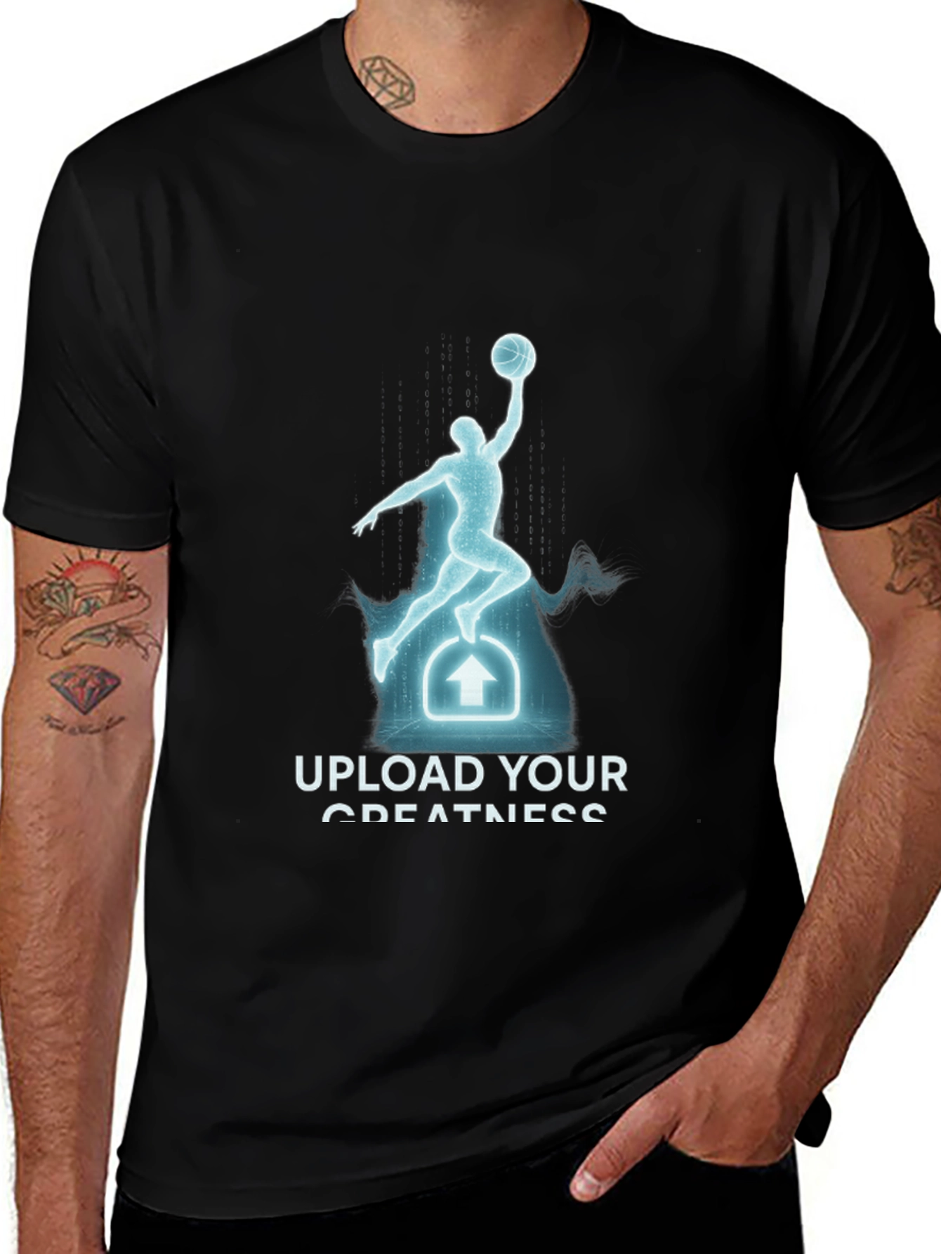 Upload Your Greatness Black Graphic Tee