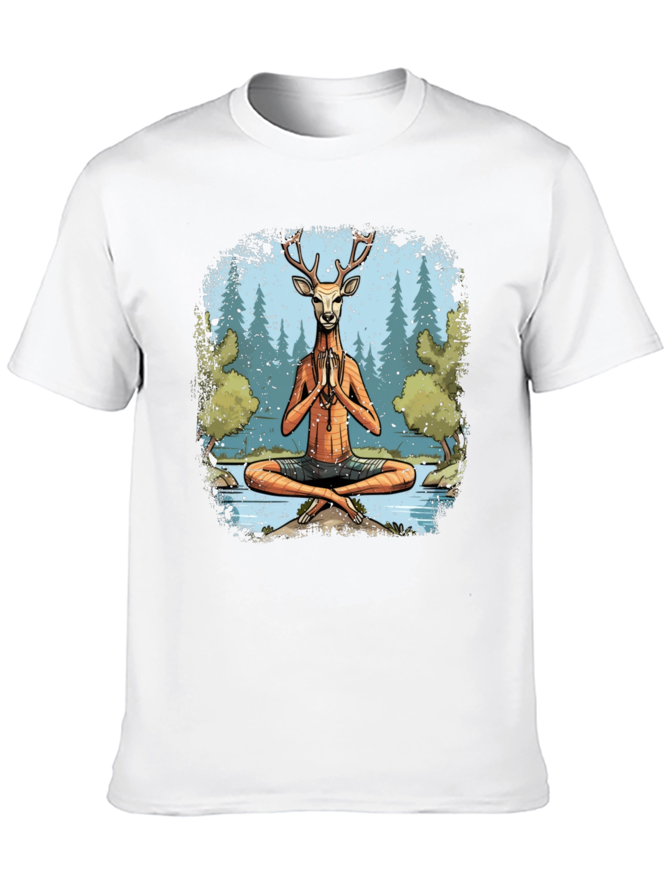 Yoga Deer T-Shirt - Meditating Wildlife Tee