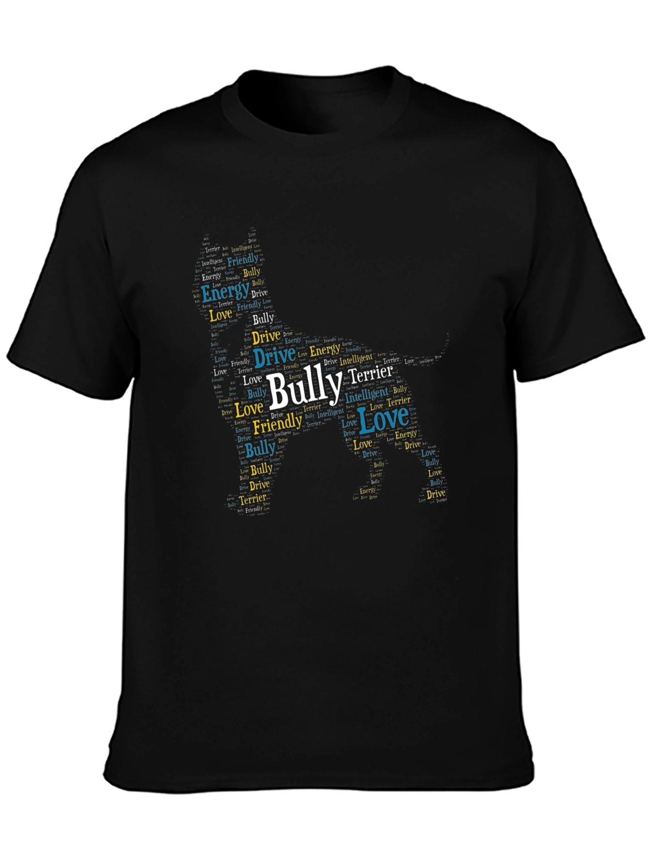 Bully Terrier Word Art Graphic T-Shirt