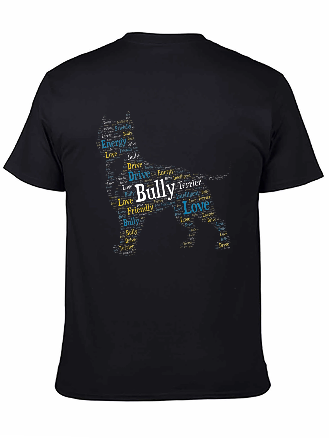 Bully Terrier Word Art Graphic T-Shirt