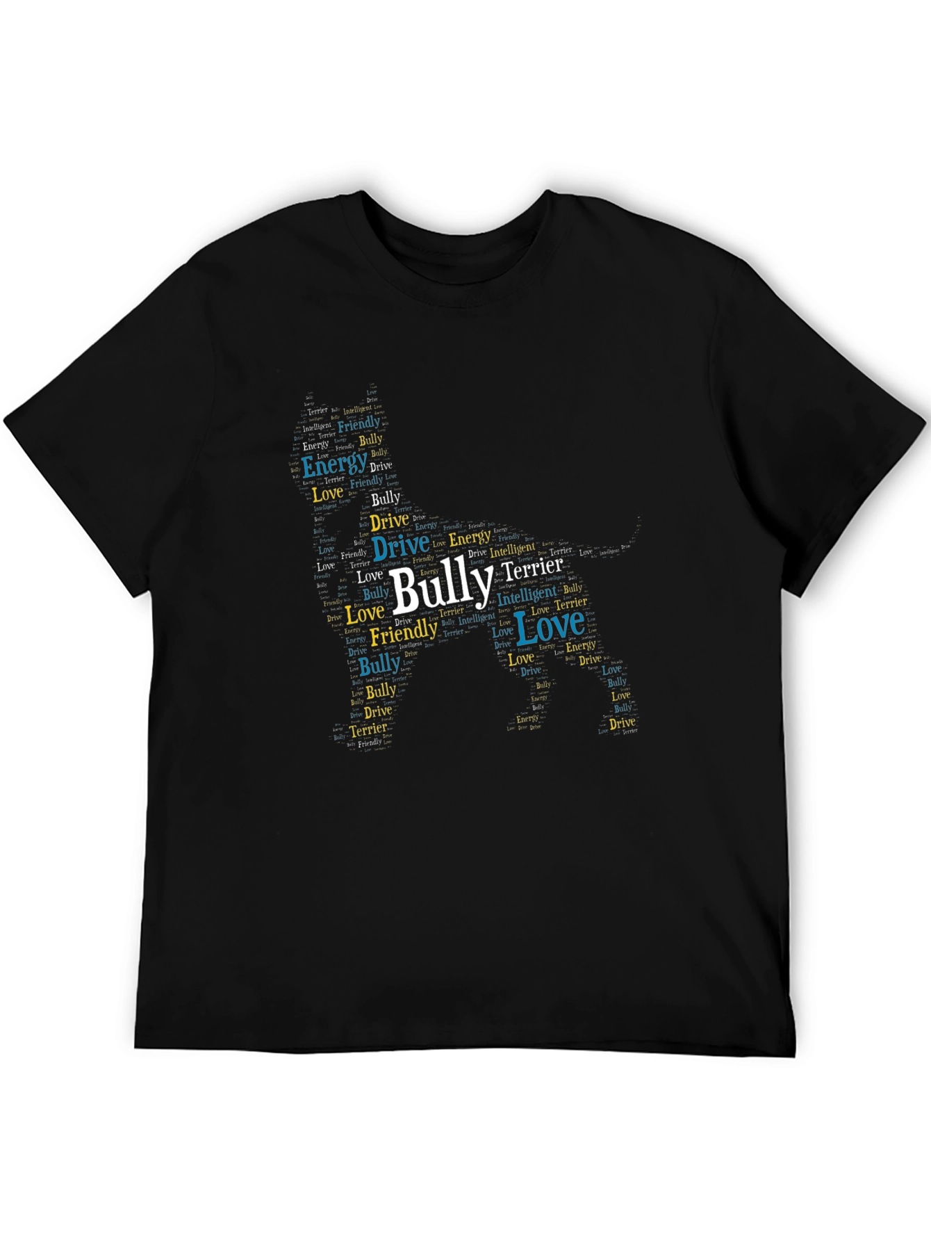 Bully Terrier Word Art Graphic T-Shirt