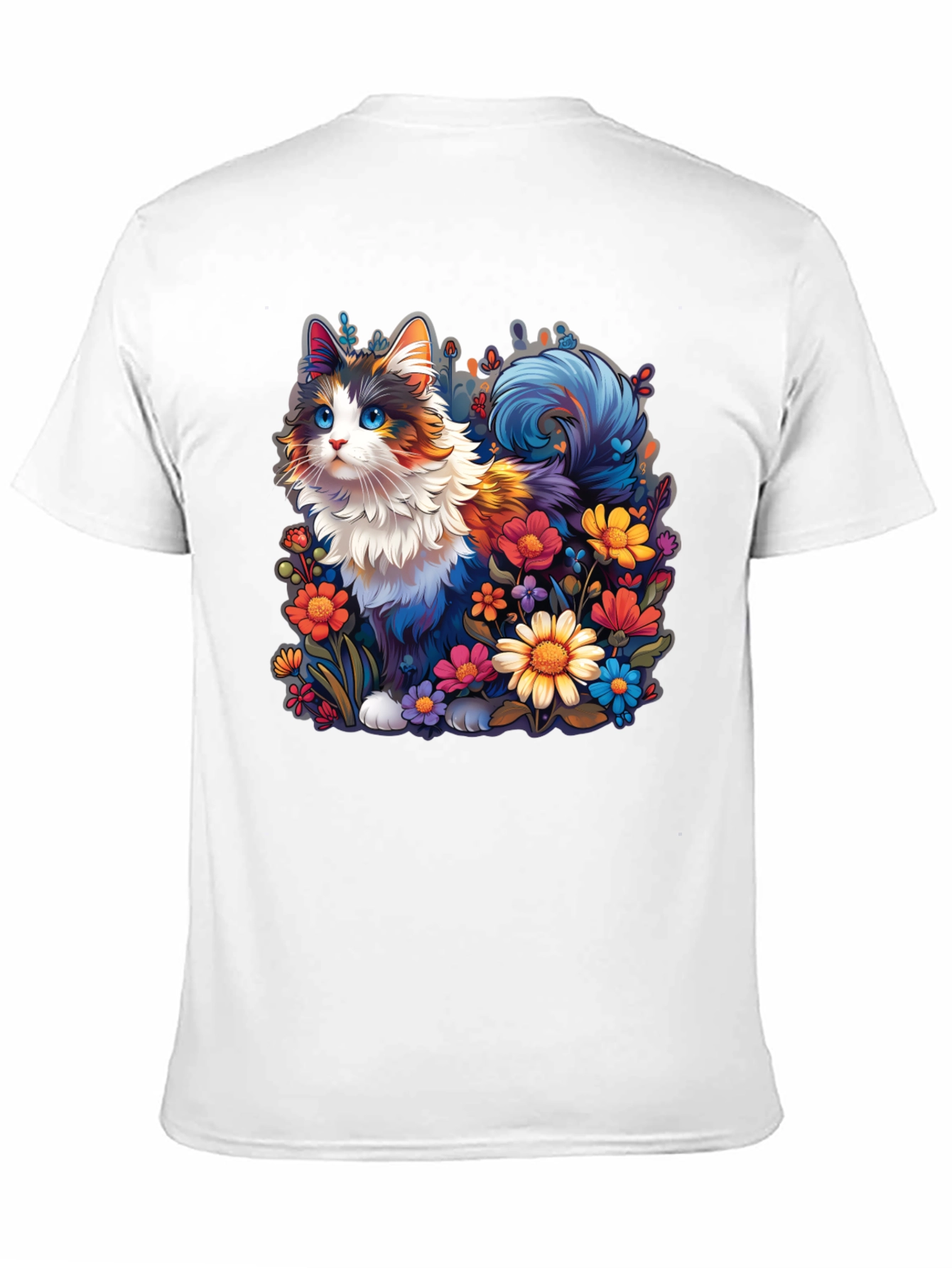 Floral Cat Graphic T-Shirt
