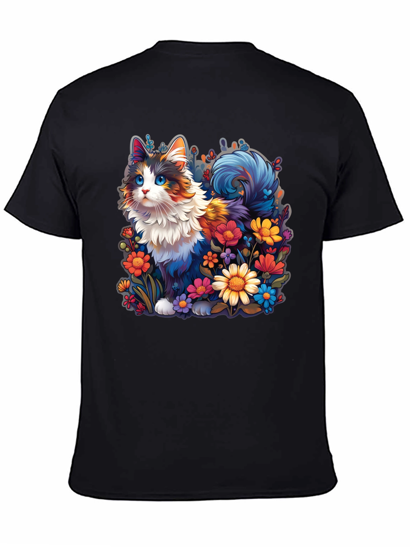 Floral Cat Graphic T-Shirt