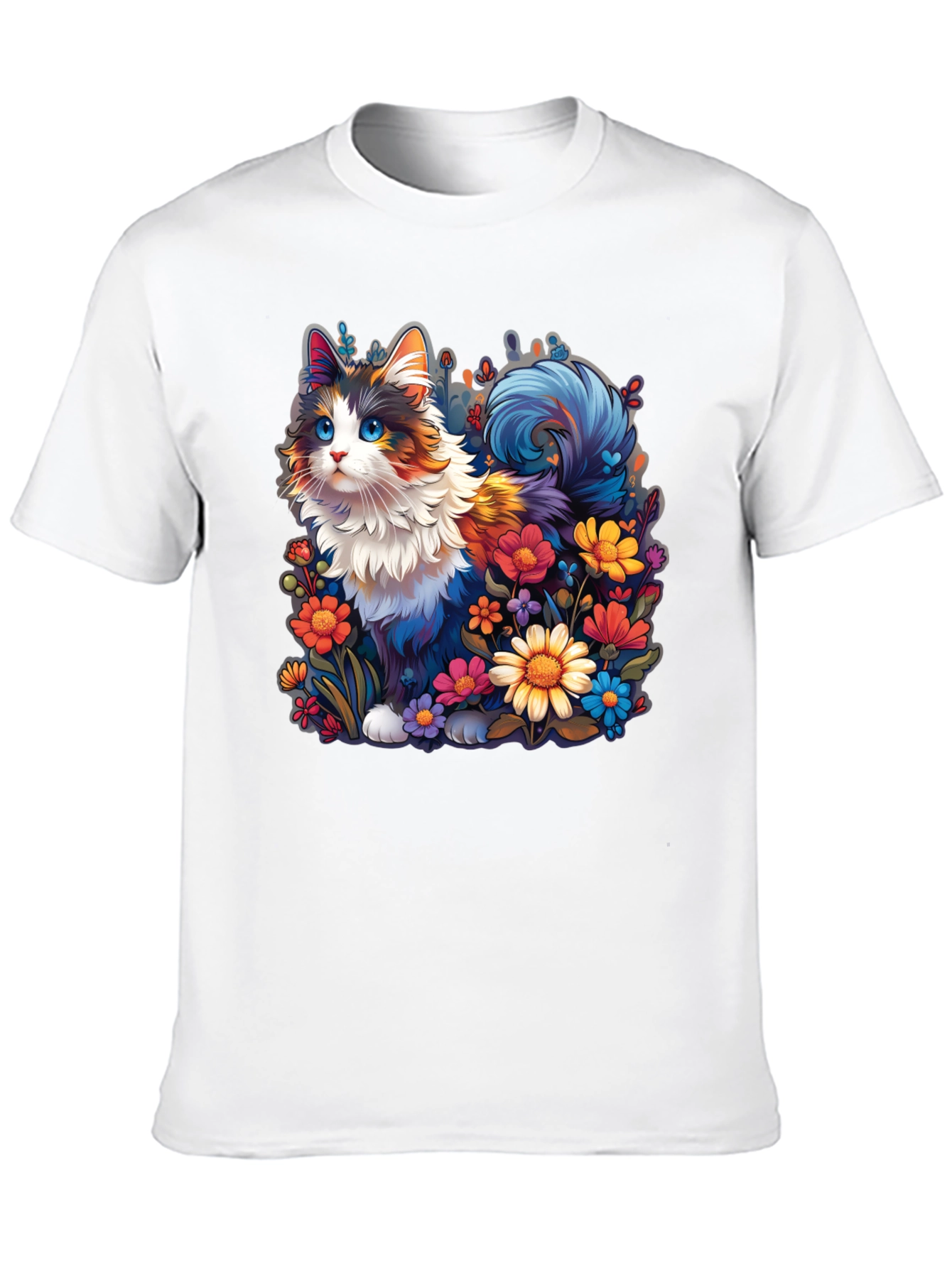 Floral Cat Graphic T-Shirt
