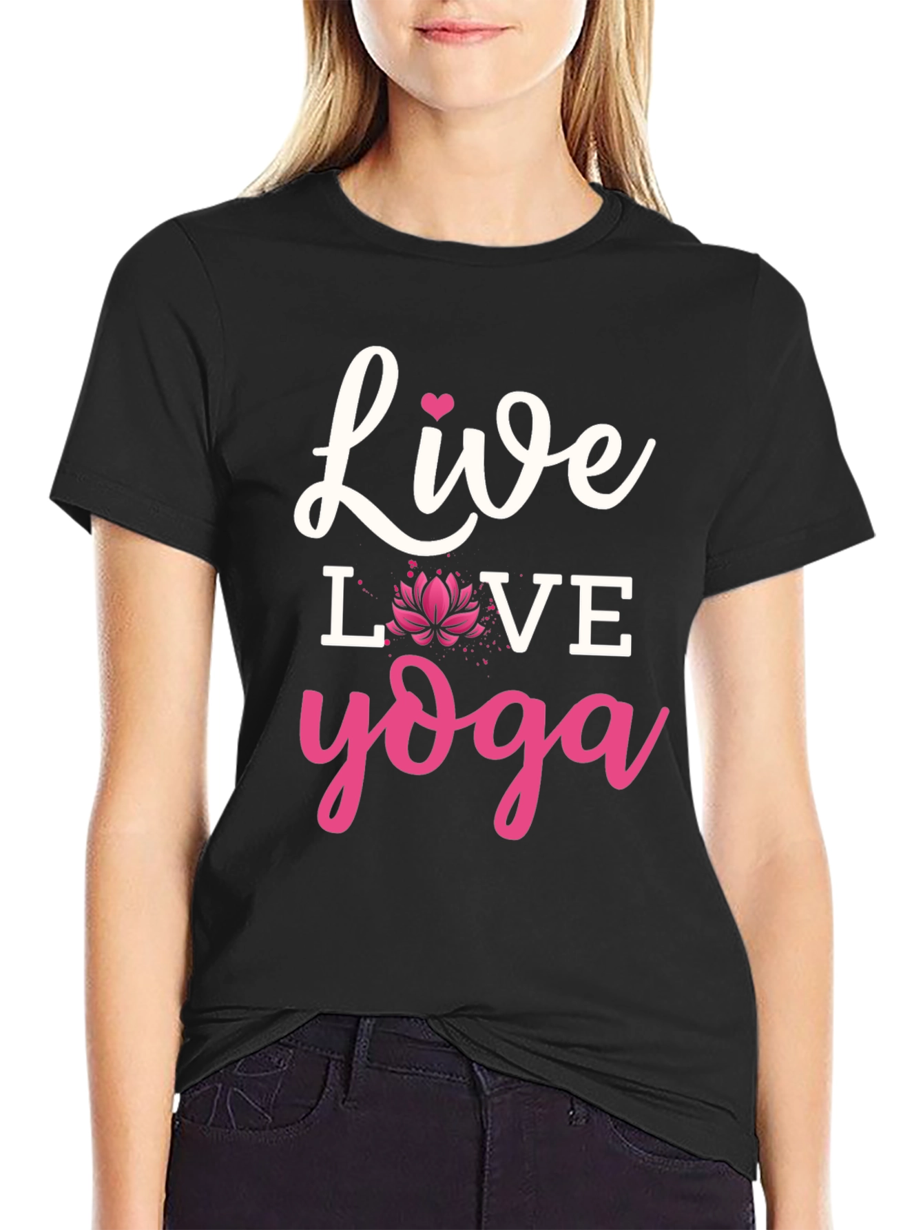 Live Love Yoga Graphic Tee - Black