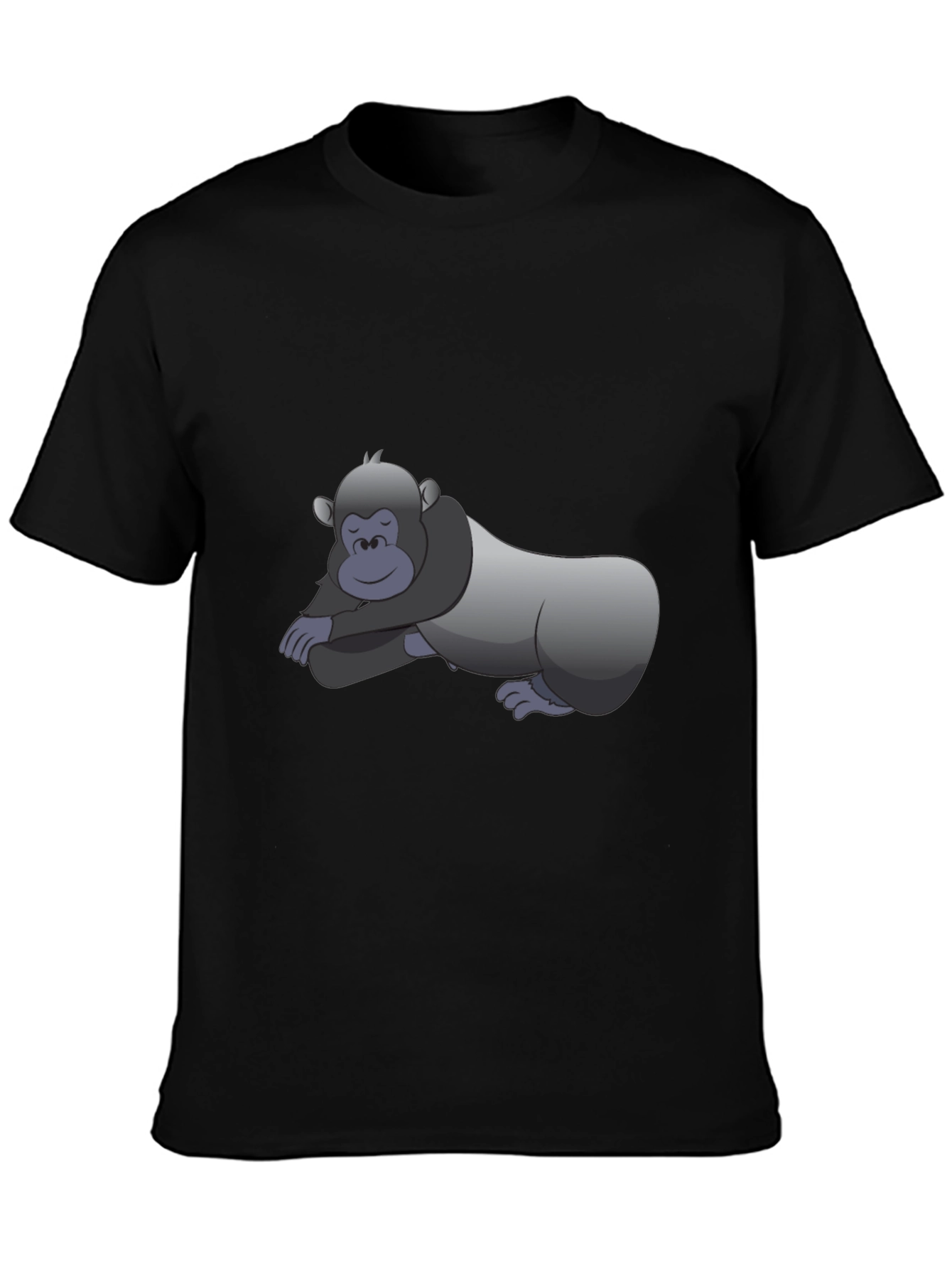 Cool Gorilla Cartoon Black T-Shirt