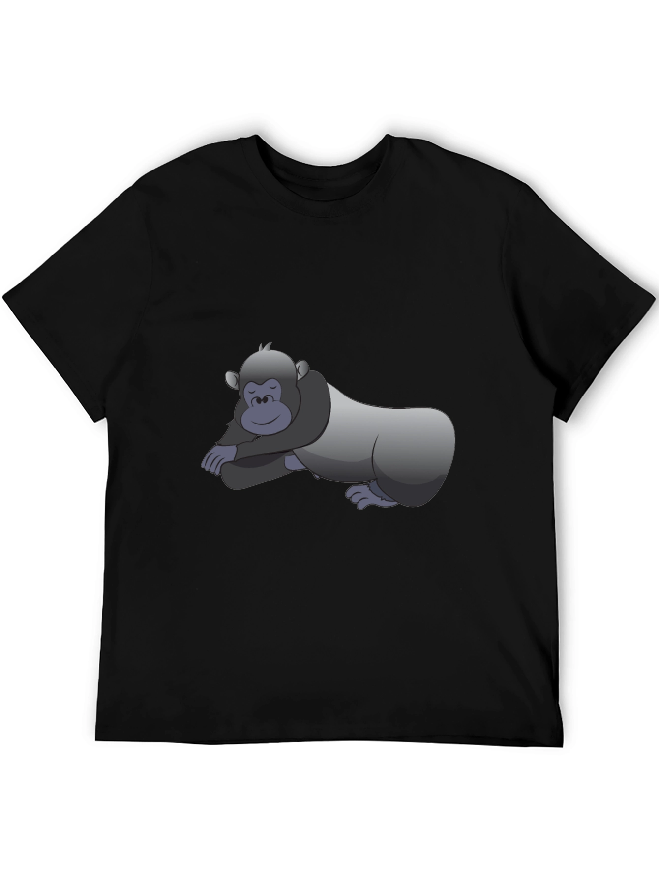 Cool Gorilla Cartoon Black T-Shirt