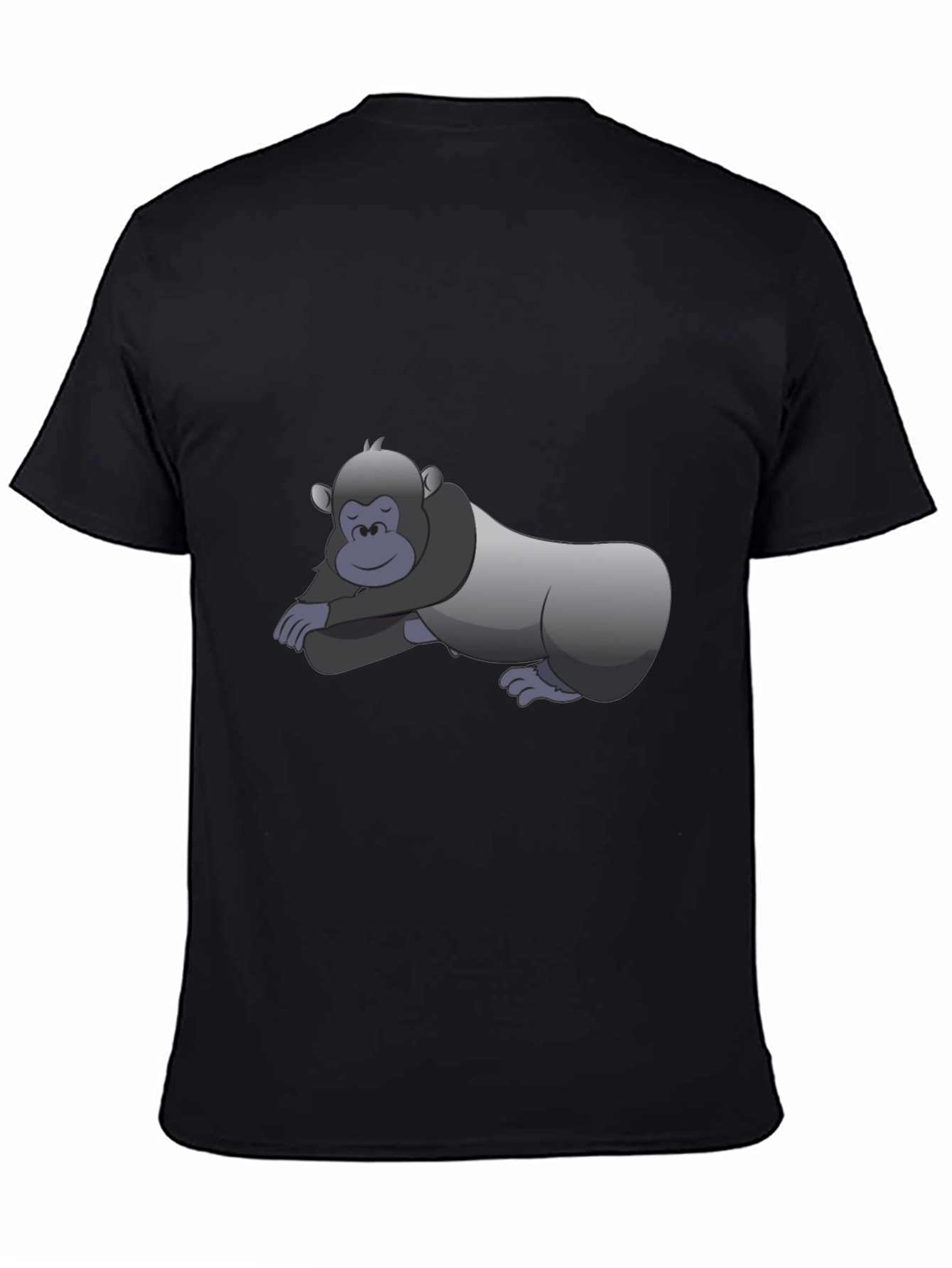Cool Gorilla Cartoon Black T-Shirt