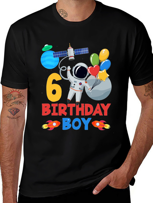 6th Birthday Boy Astronaut T-Shirt