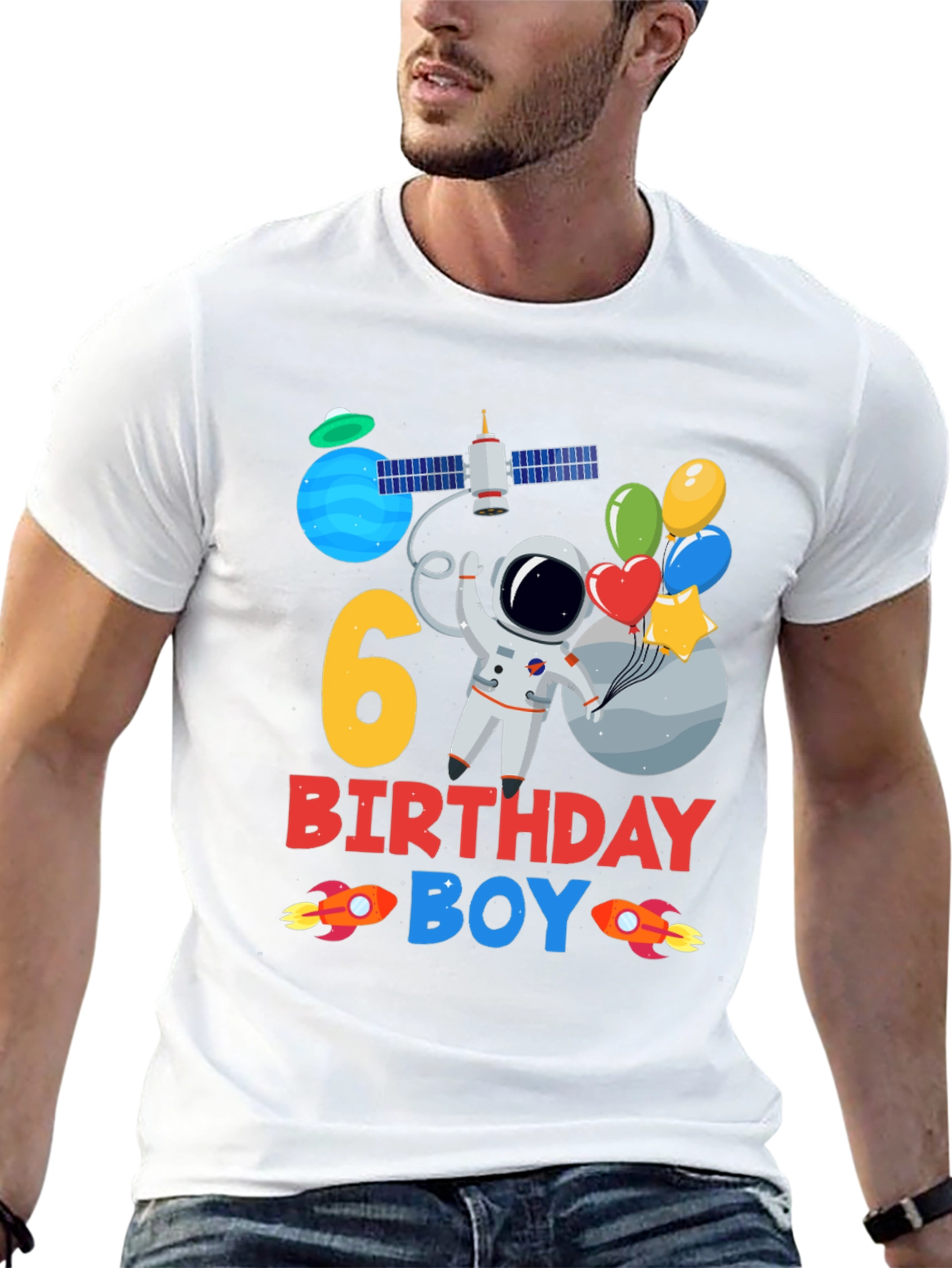 6th Birthday Boy Astronaut T-Shirt
