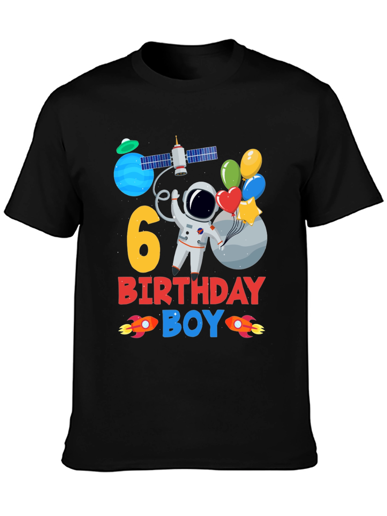 6th Birthday Boy Astronaut T-Shirt