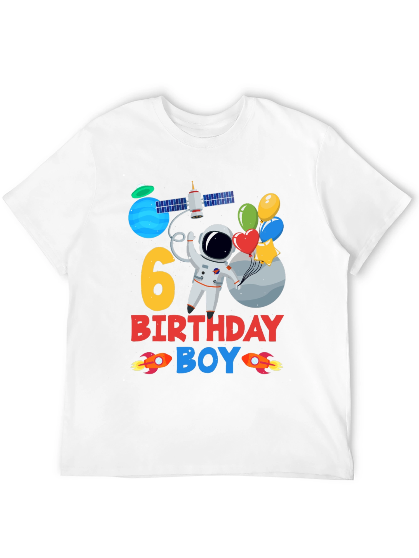 6th Birthday Boy Astronaut T-Shirt