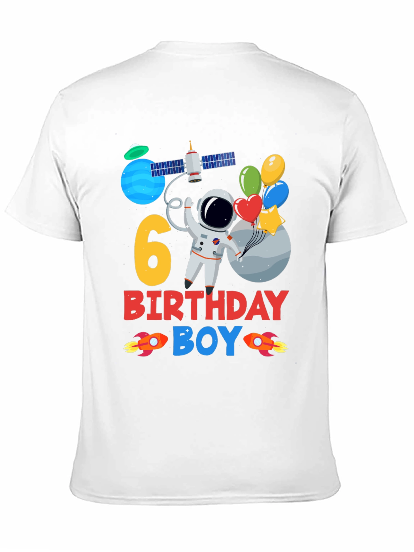 6th Birthday Boy Astronaut T-Shirt