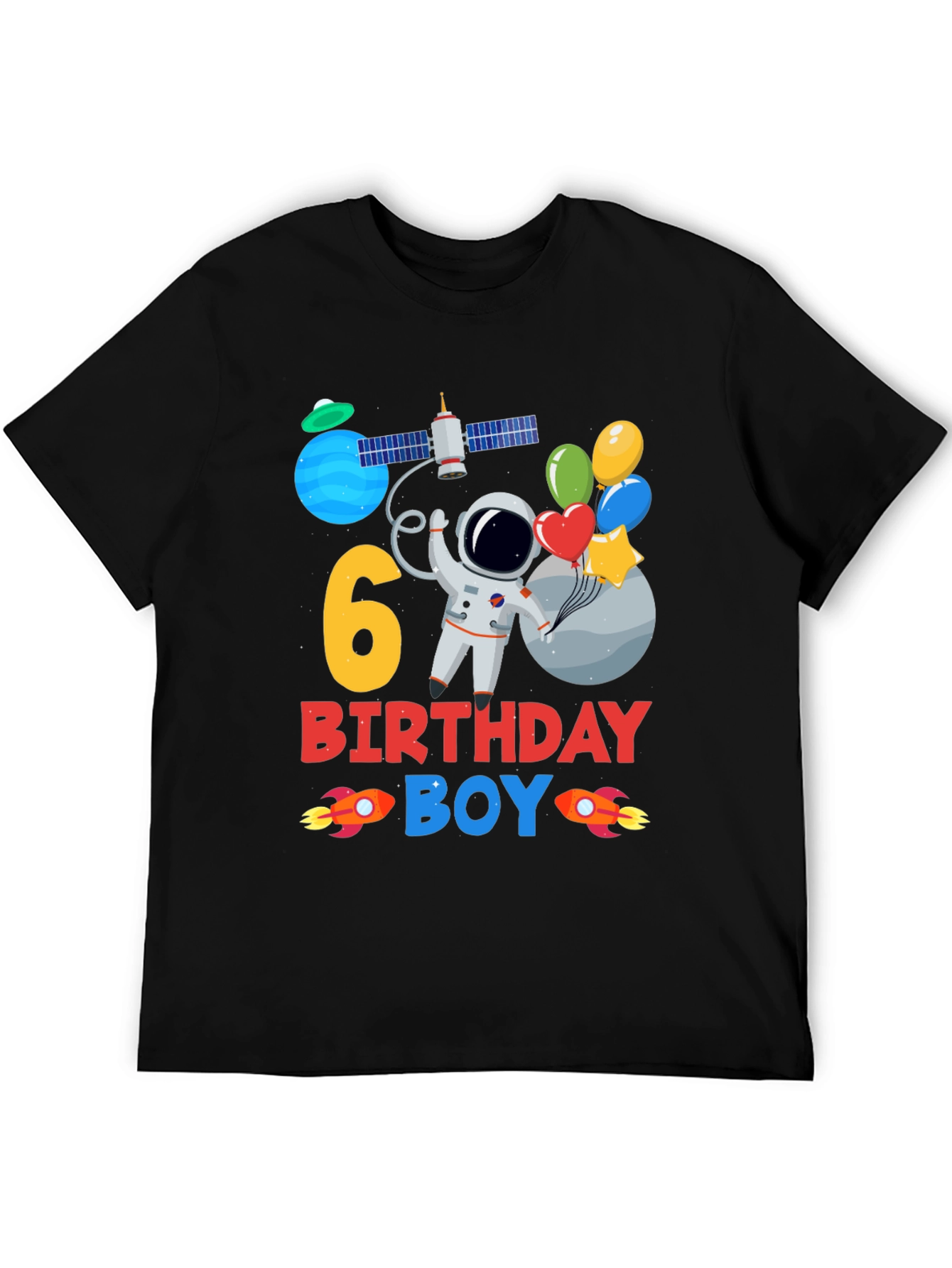 6th Birthday Boy Astronaut T-Shirt
