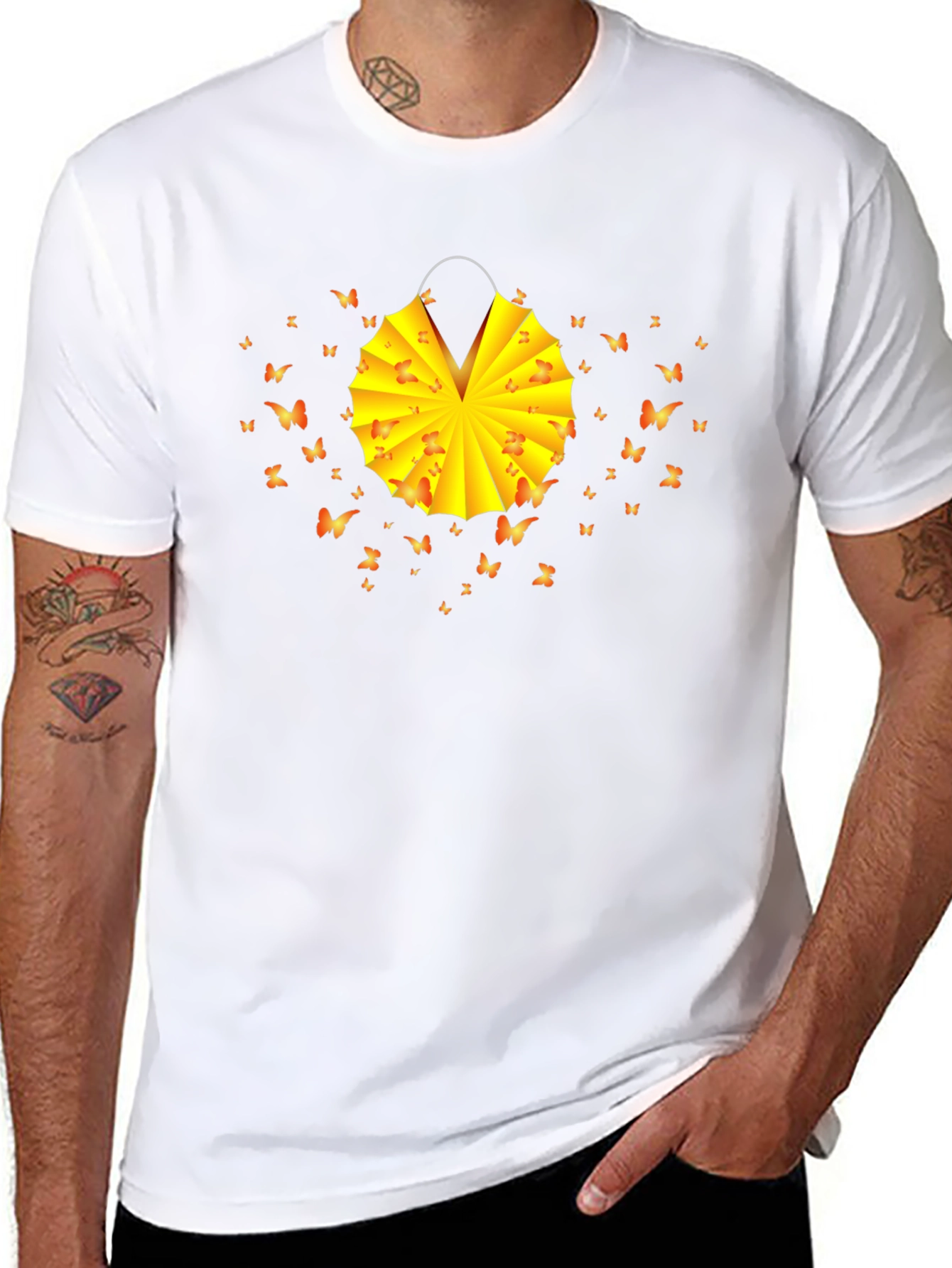 Butterfly Lantern Graphic Tee - Soft Cotton Blend