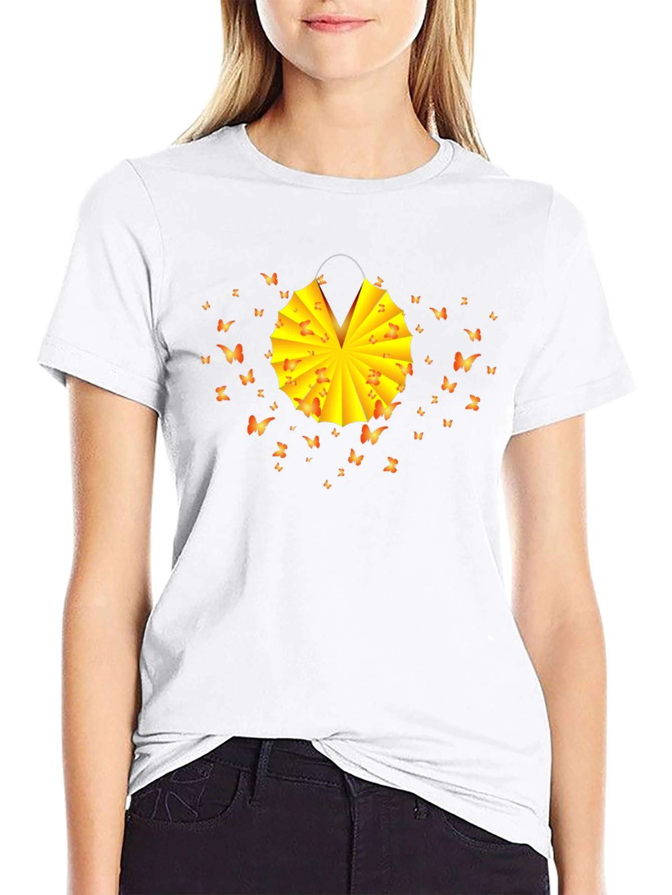 Butterfly Lantern Graphic Tee - Soft Cotton Blend