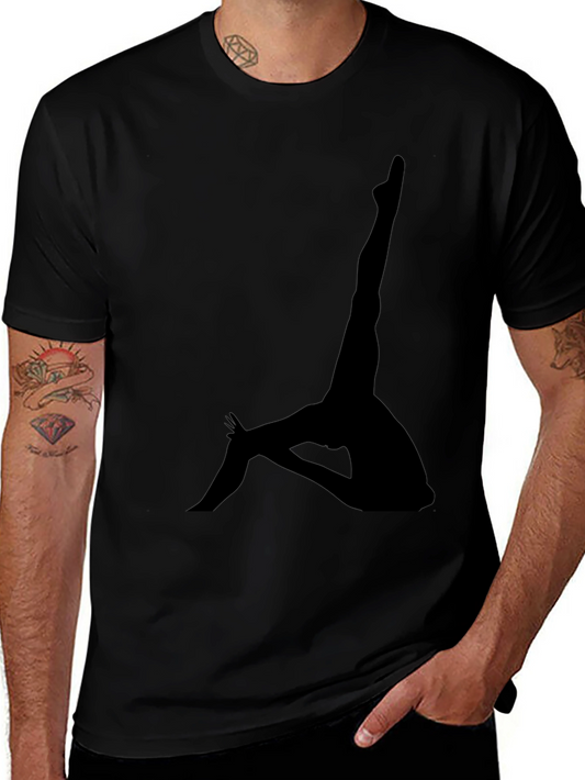 Silhouette Yoga Pose Black T-Shirt
