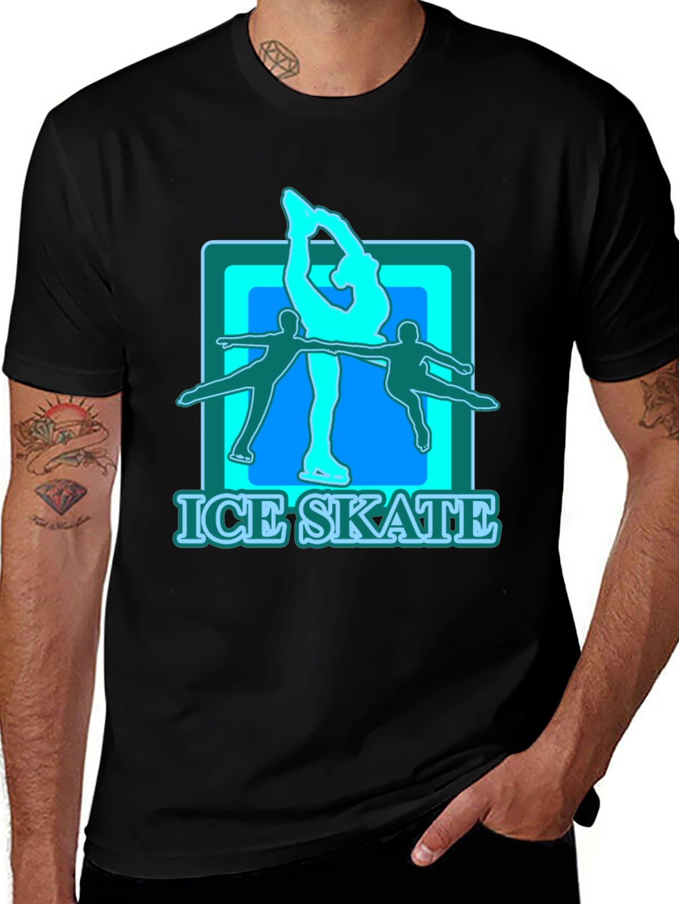 Ice Skate Graphic T-Shirt - Black