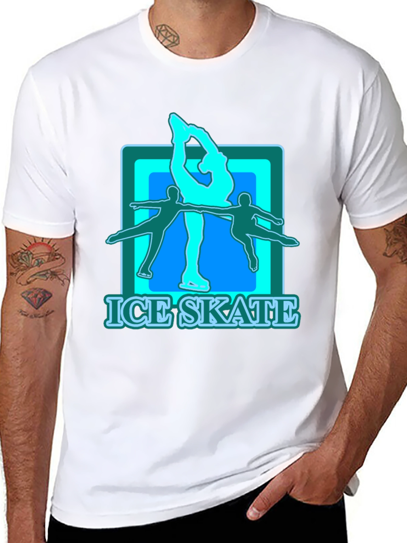 Ice Skate Graphic T-Shirt - Black