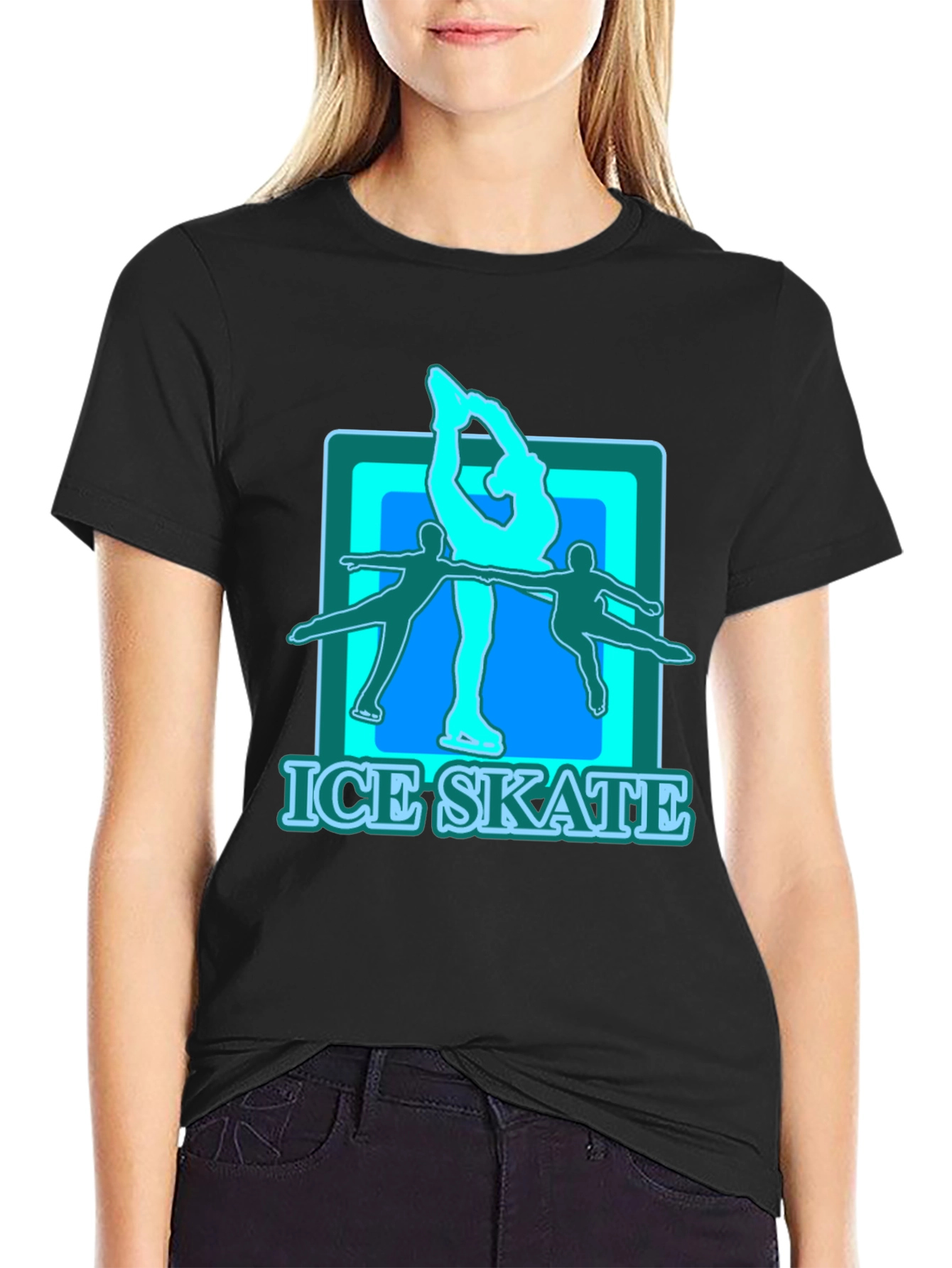 Ice Skate Graphic T-Shirt - Black