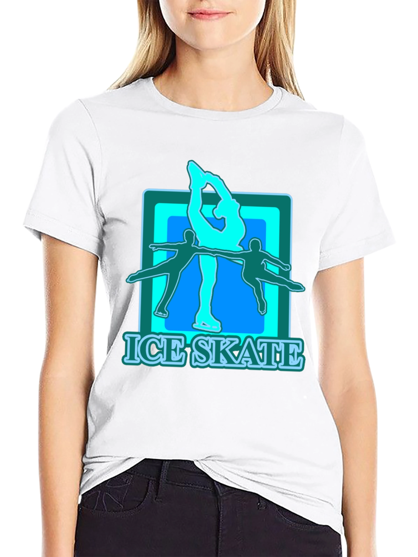 Ice Skate Graphic T-Shirt - Black
