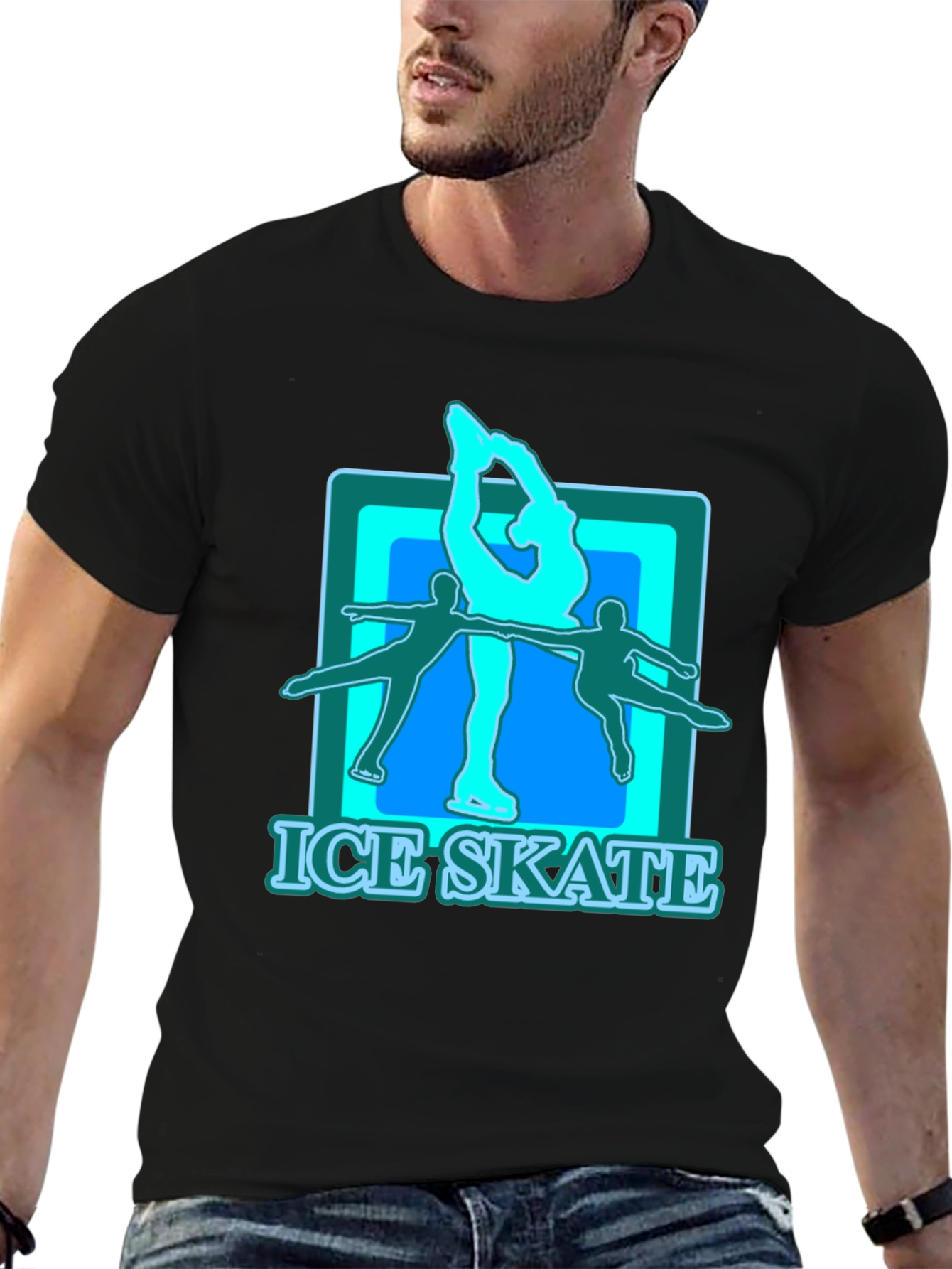 Ice Skate Graphic T-Shirt - Black