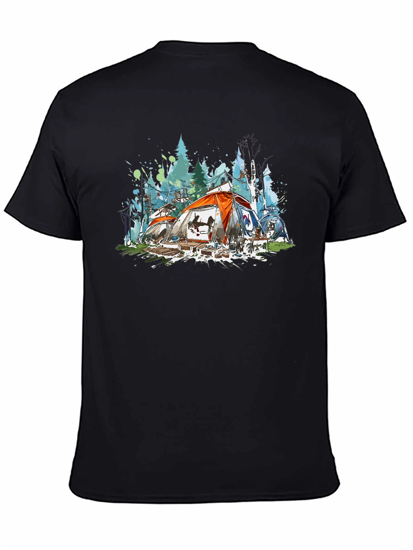 Camping Watercolor Graphic Tee