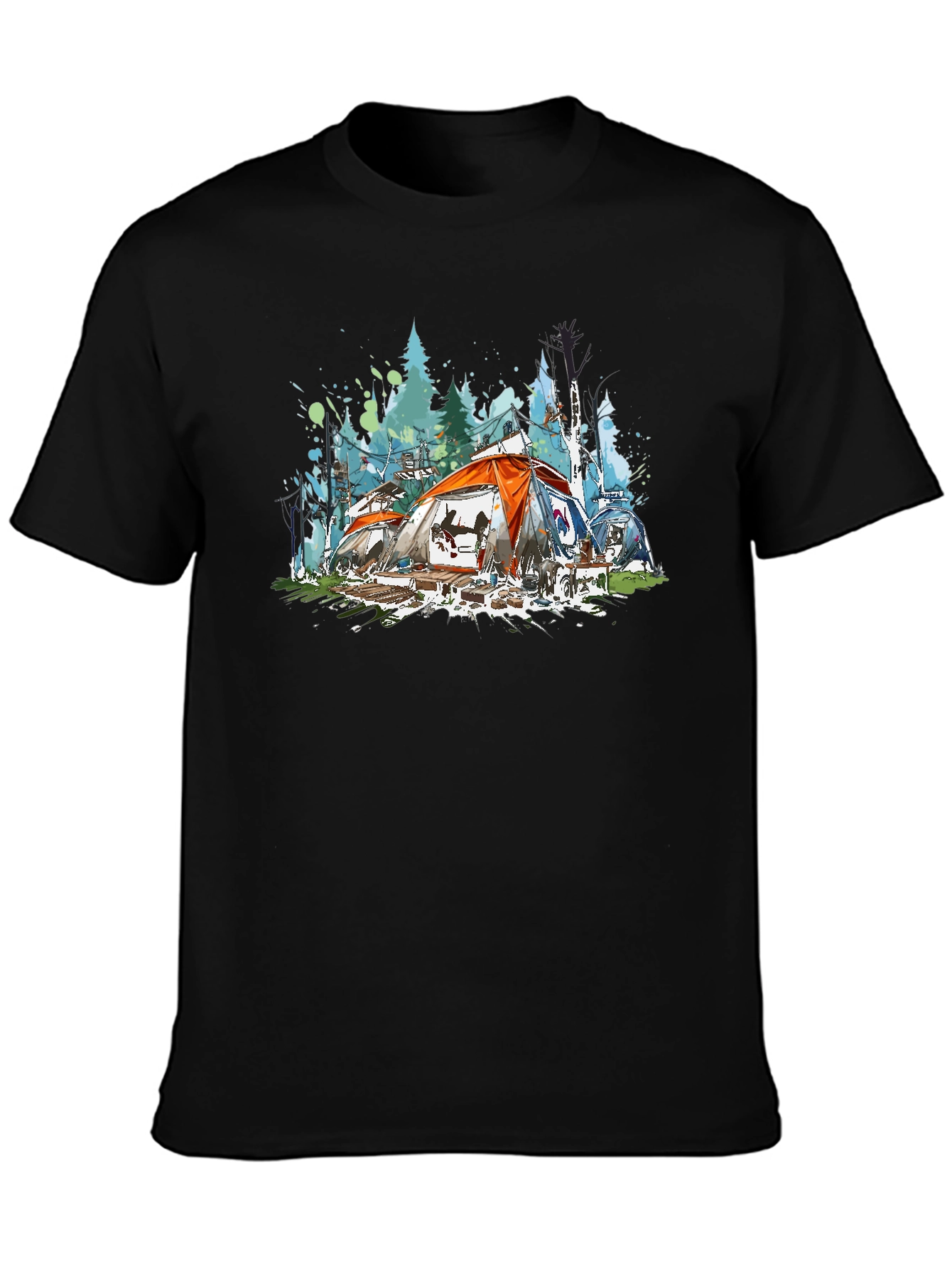 Camping Watercolor Graphic Tee