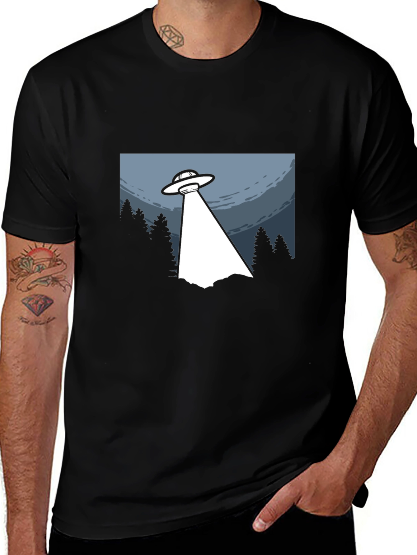 UFO Abduction Graphic T-Shirt